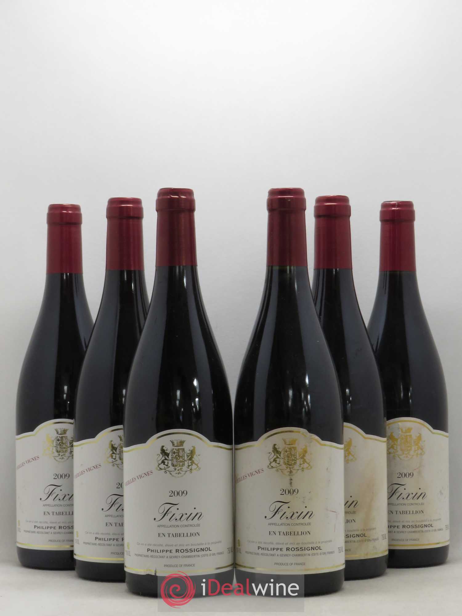 Fixin En Tabelion Vieilles Vignes Philippe Rossignol 2009 - Posten von 6 Flaschen - 0