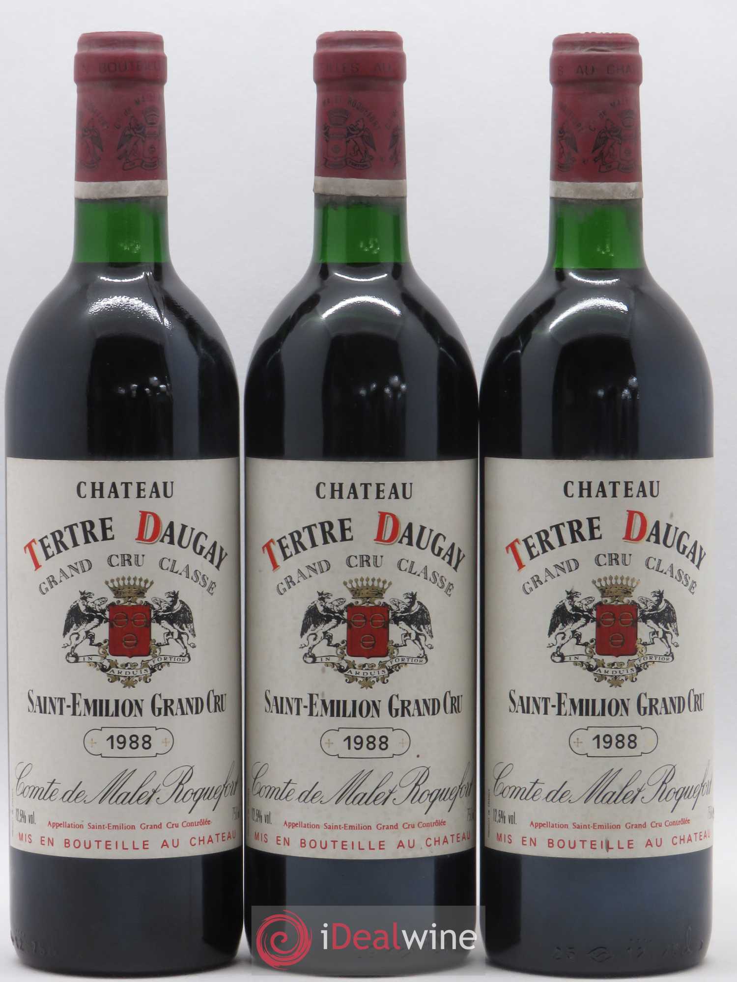 Château Tertre Daugay Grand Cru Classé 1988 - Lot de 3 bouteilles - 0