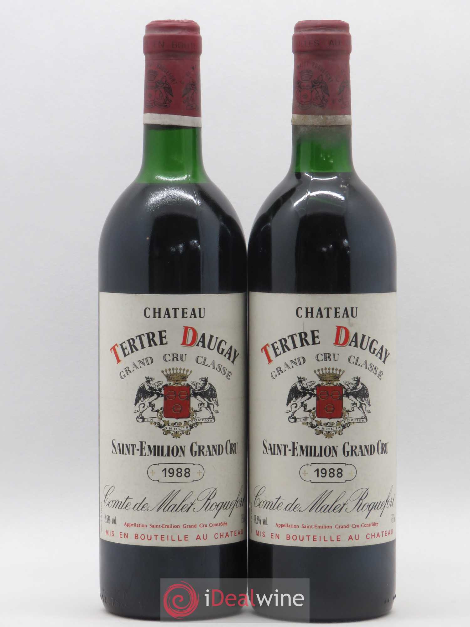Château Tertre Daugay Grand Cru Classé 1988 - Lot de 2 bouteilles - 0
