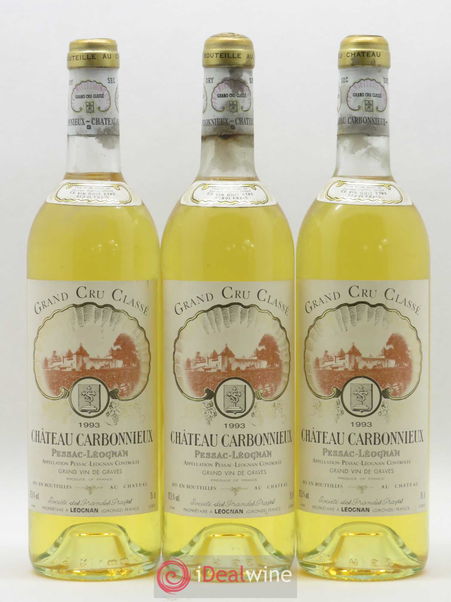 Château Carbonnieux Cru Classé de Graves 1993 - Lot de 3 bouteilles - 0