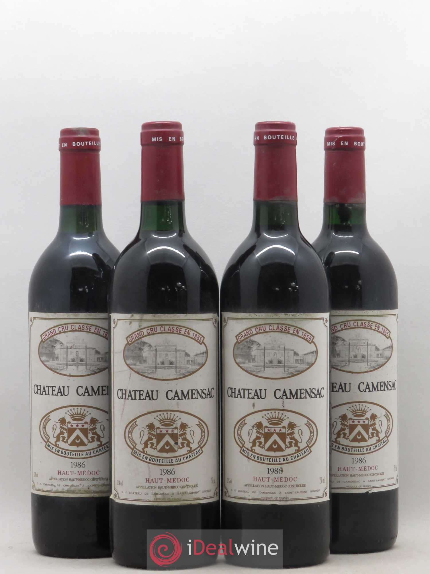 Château Camensac 5ème Grand Cru Classé 1986 - Lot de 4 bouteilles - 0