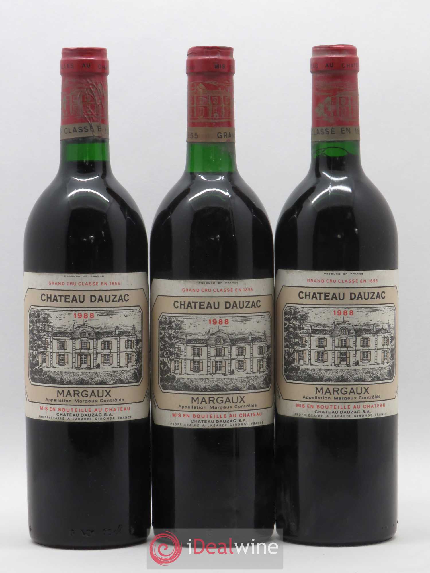 Château Dauzac 5ème Grand Cru Classé 1988 - Lot de 3 bouteilles - 0