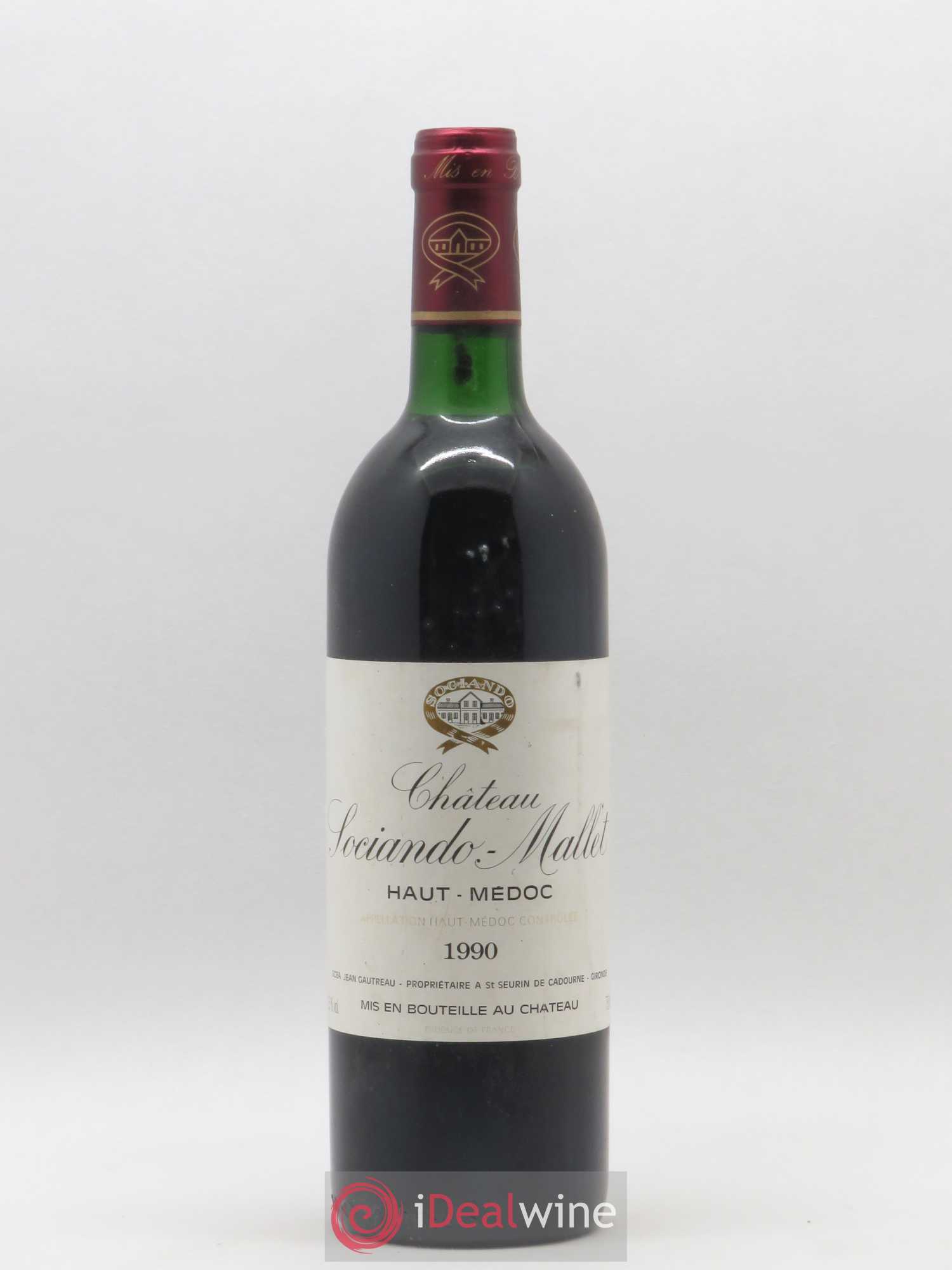 Château Sociando Mallet 1990 - Lot de 1 bouteille - 0