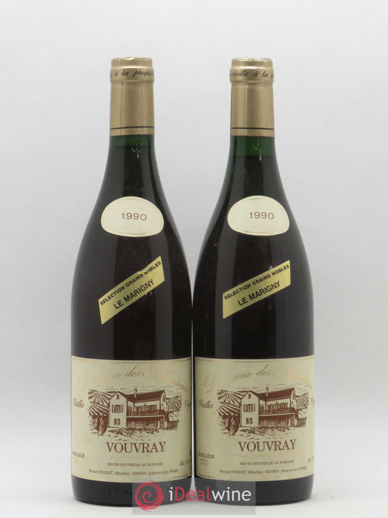 Vouvray Sélection Grains Nobles Le Marigny Domaine des Aubuisières 1990 - Lotto di 2 bottiglie - 0