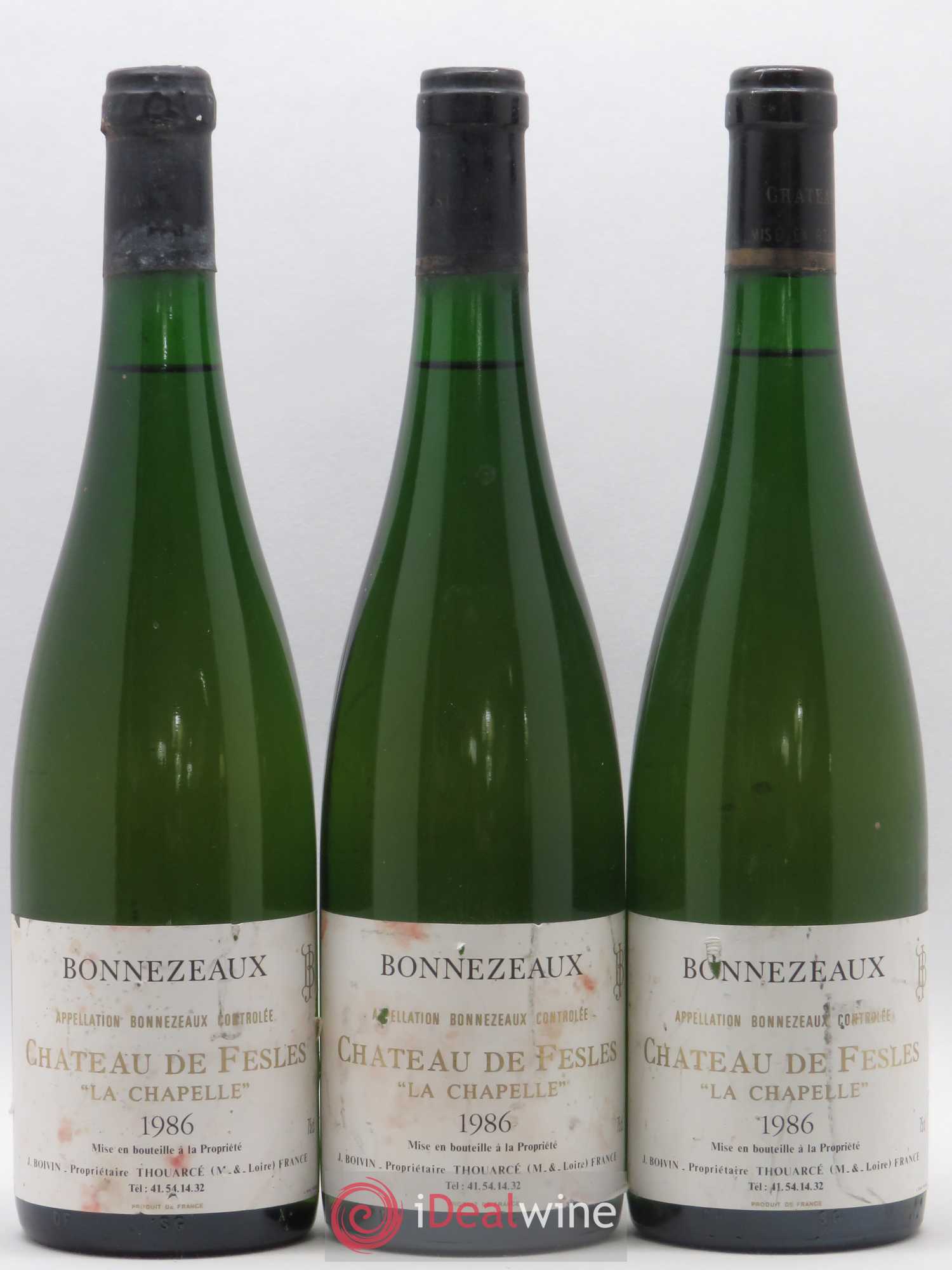 Bonnezeaux La Chapelle Château de Fesles 1986 - Lotto di 3 bottiglie - 0