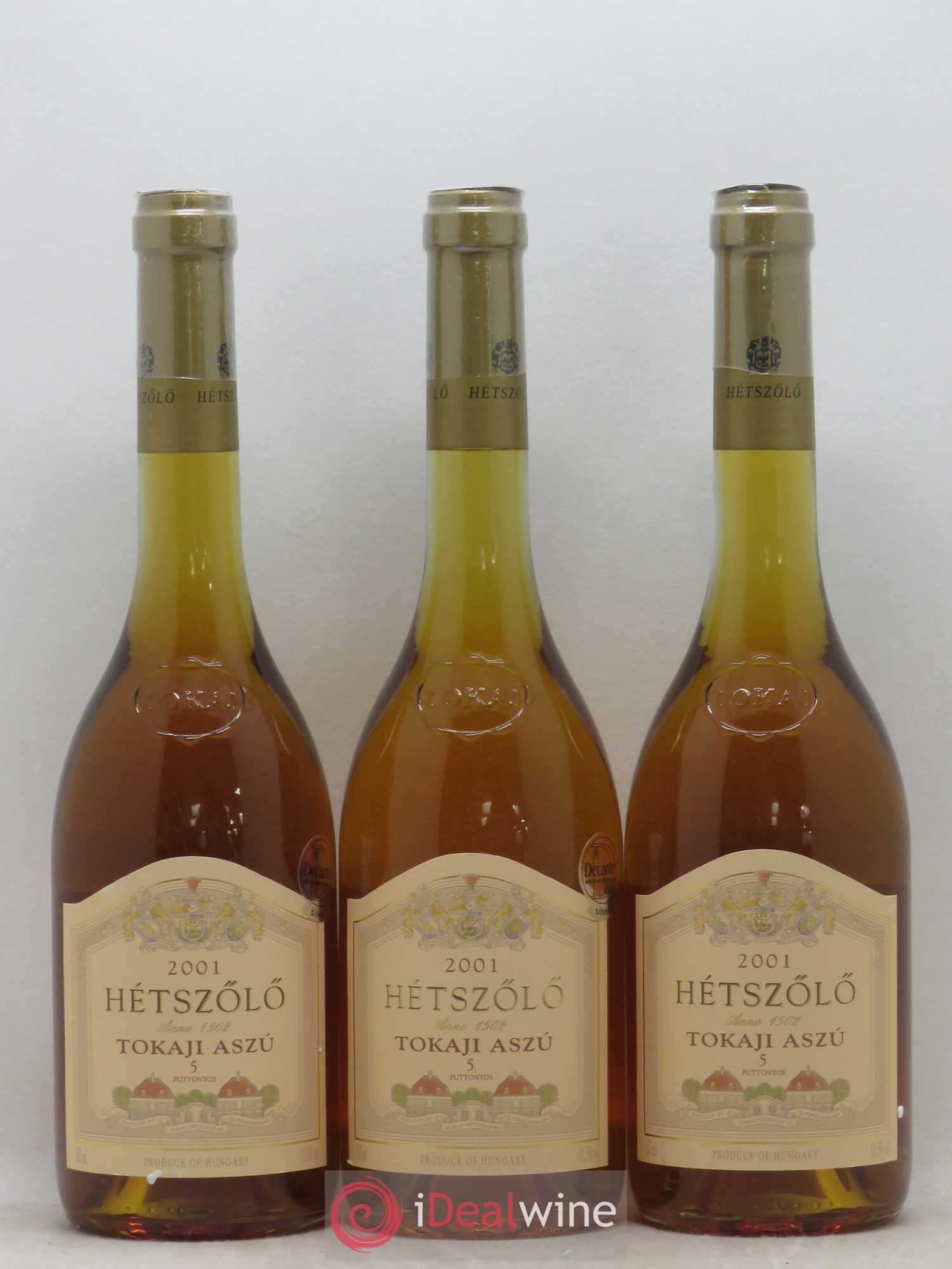 Tokaji Aszu 5 Puttonyos Hetszolo Domaine Impériale 50cl 2001 - Lotto di 12 bottiglie - 3