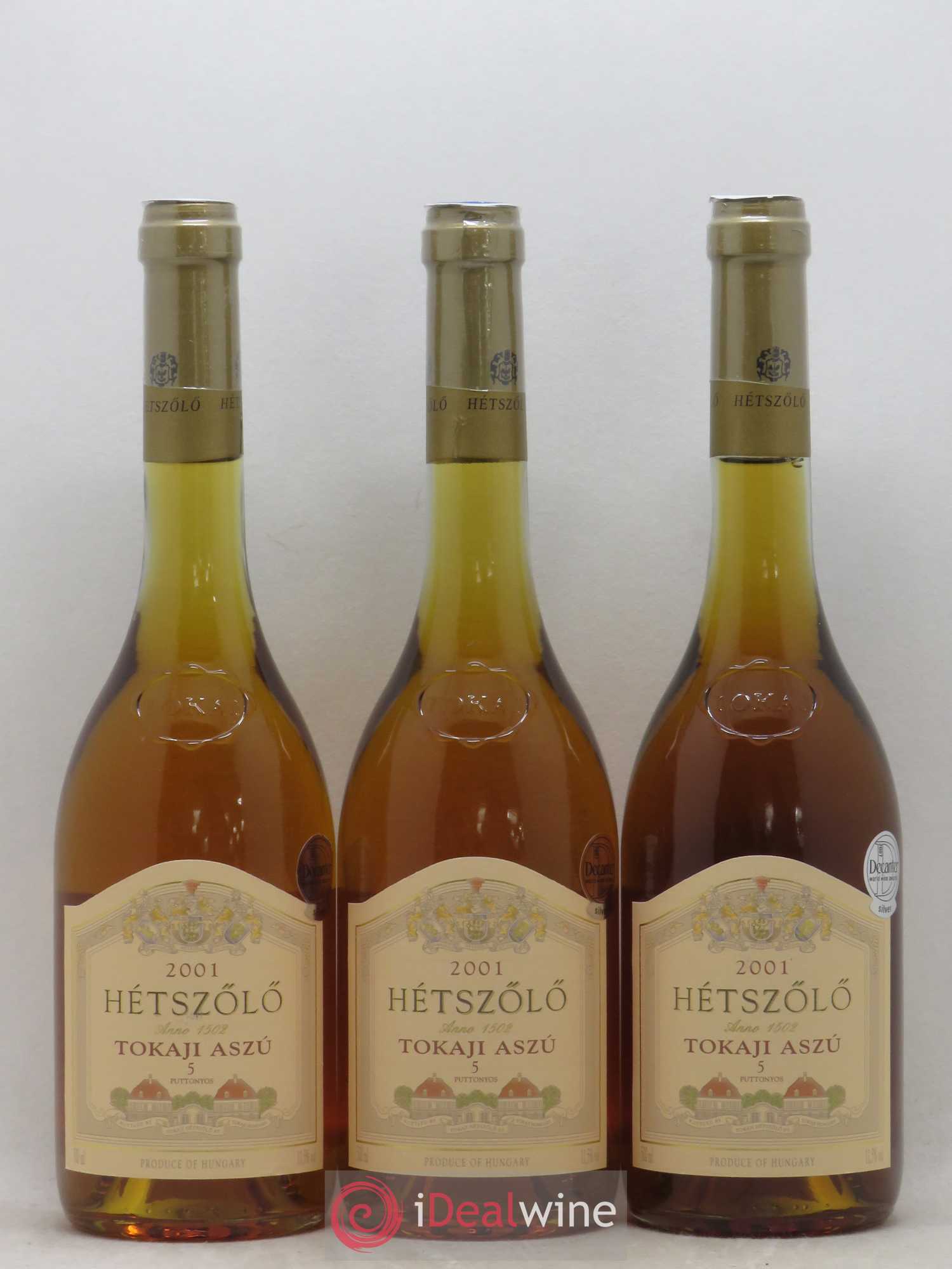Tokaji Aszu 5 Puttonyos Hetszolo Domaine Impériale 50cl 2001 - Lotto di 6 bottiglie - 1