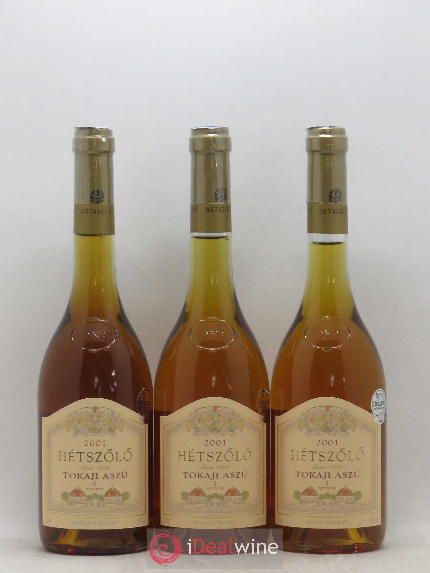 Tokaji Aszu 5 Puttonyos Hetszolo Domaine Impériale 50cl 2001 - Lotto di 6 bottiglie - 1