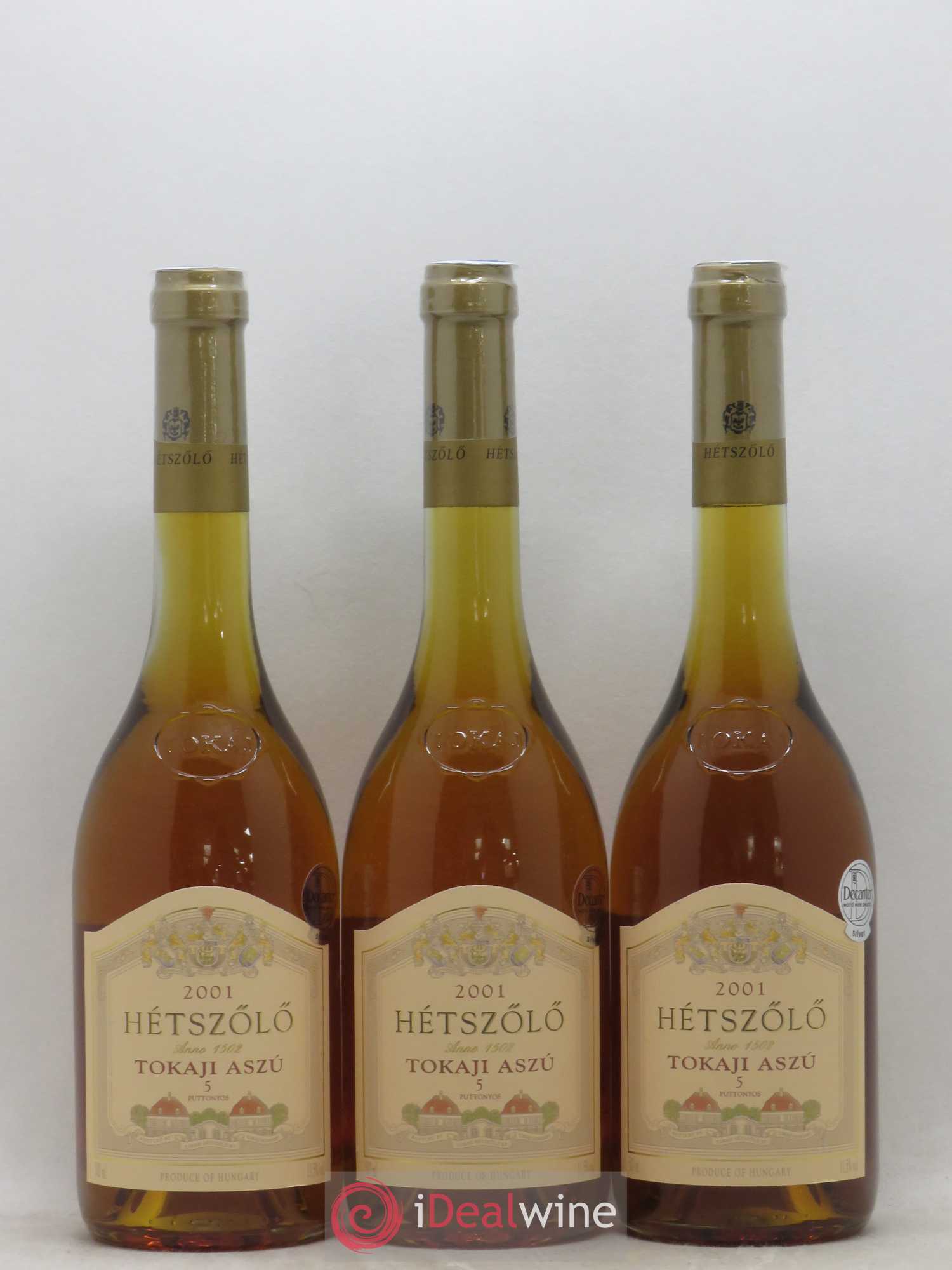 Tokaji Aszu 5 Puttonyos Hetszolo Domaine Impériale 50cl 2001 - Lotto di 3 bottiglie - 0