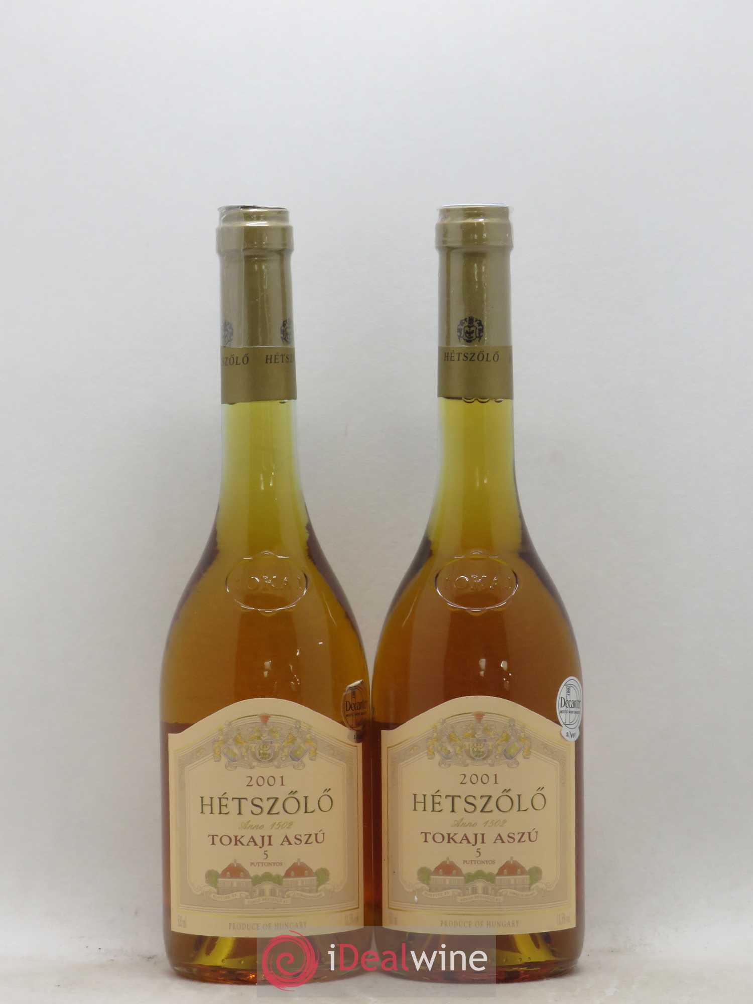 Tokaji Aszu 5 Puttonyos Hetszolo Domaine Impériale 50cl 2001 - Lotto di 2 bottiglie - 0
