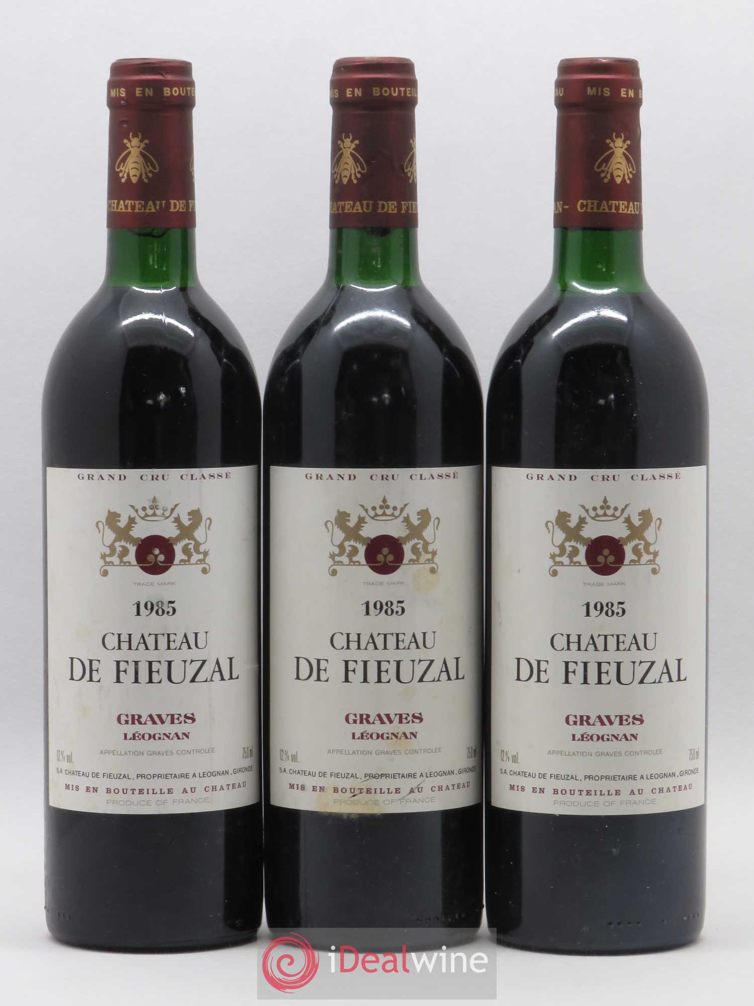 Château de Fieuzal Cru Classé de Graves 1985 - Lot de 3 bouteilles - 0