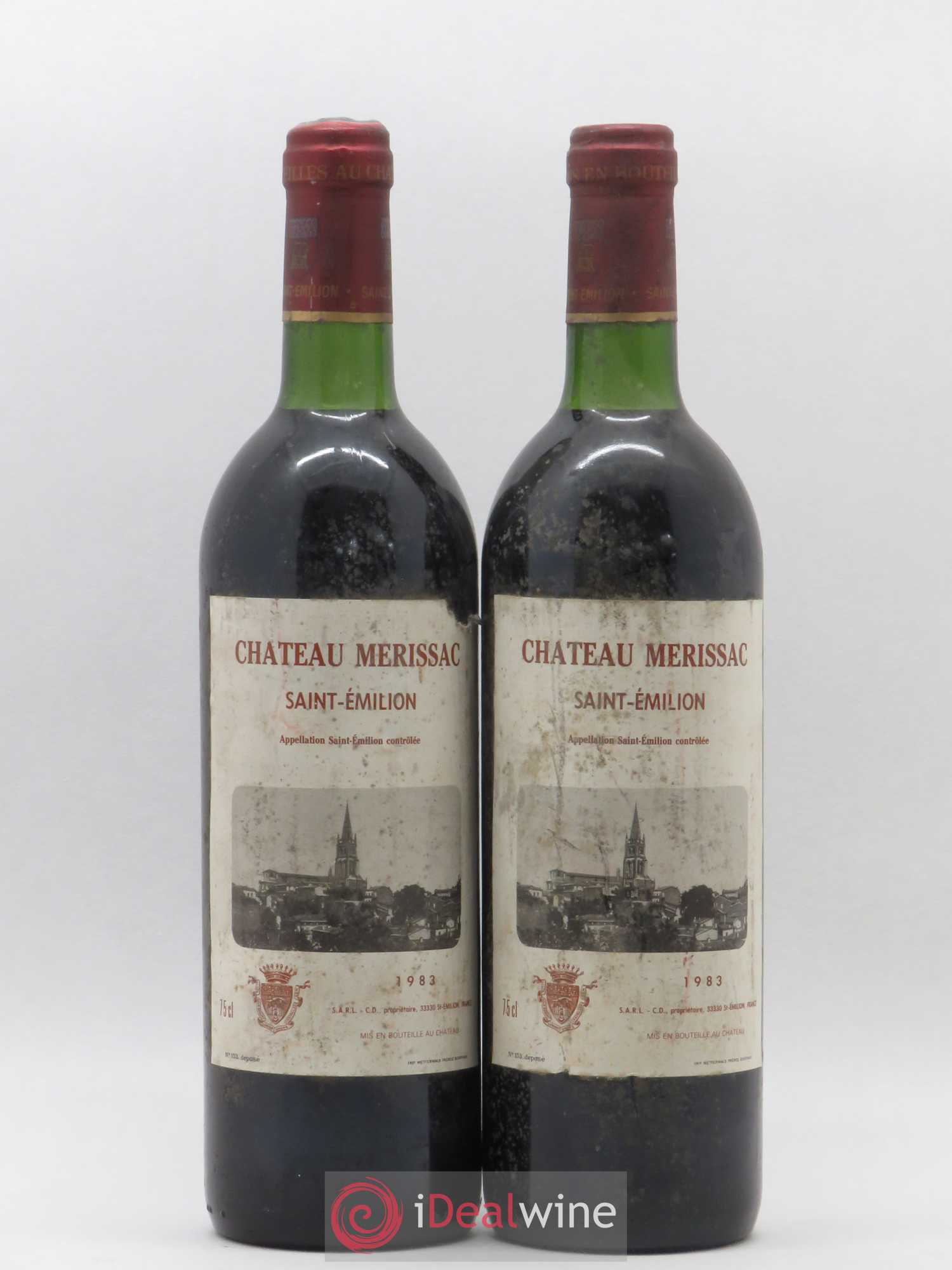 Saint-Émilion Château Merissac 1983 - Lot de 2 bouteilles - 0