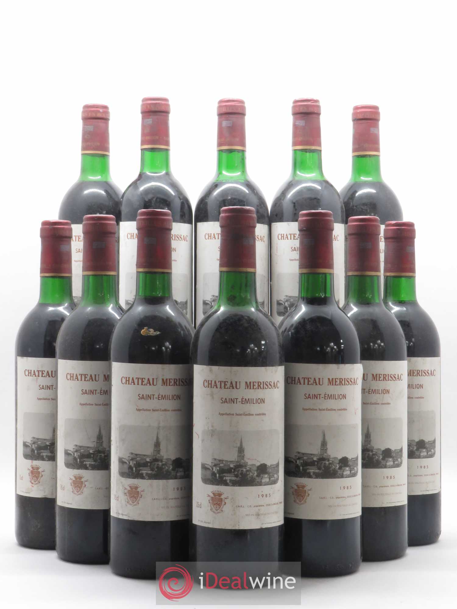 Saint-Émilion Chateau Merissac 1985 - Lot de 12 bouteilles - 0