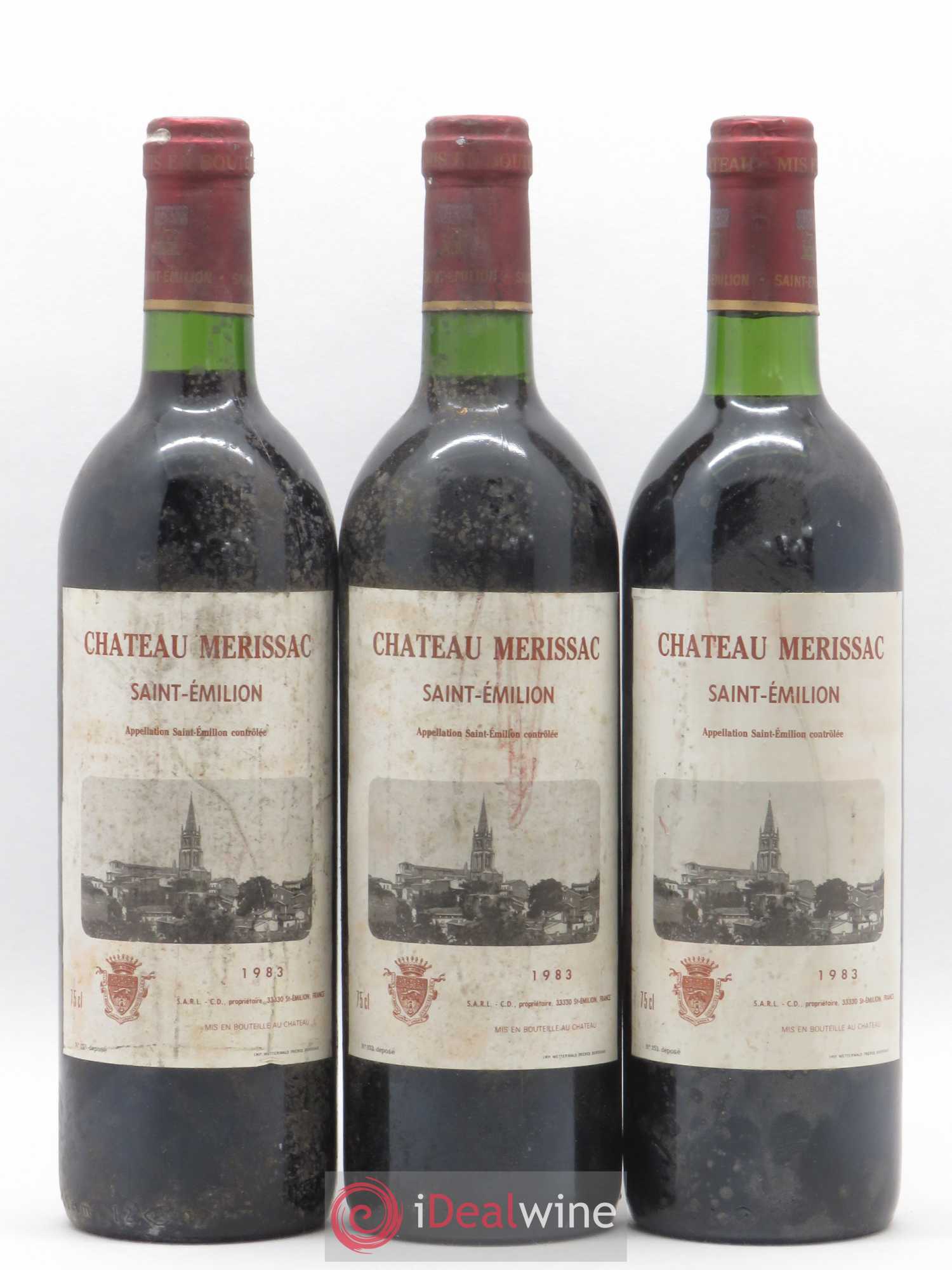 Saint-Émilion Chateau Merissac 1983 - Lot de 12 bouteilles - 1