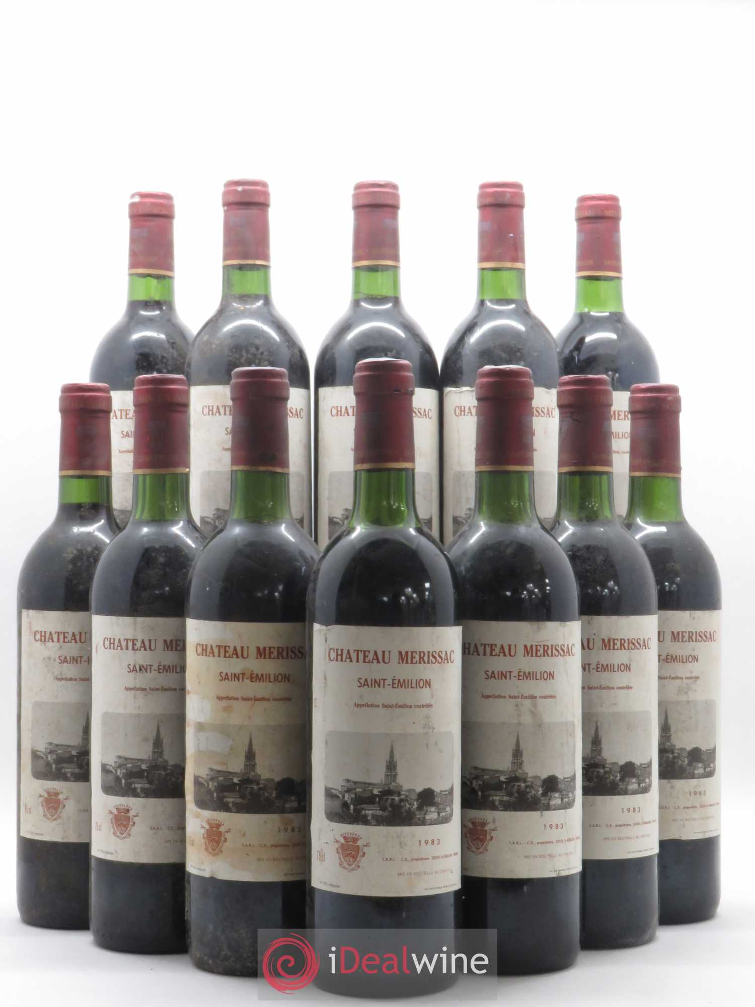 Saint-Émilion Chateau Merissac 1983 - Lot de 12 bouteilles - 0