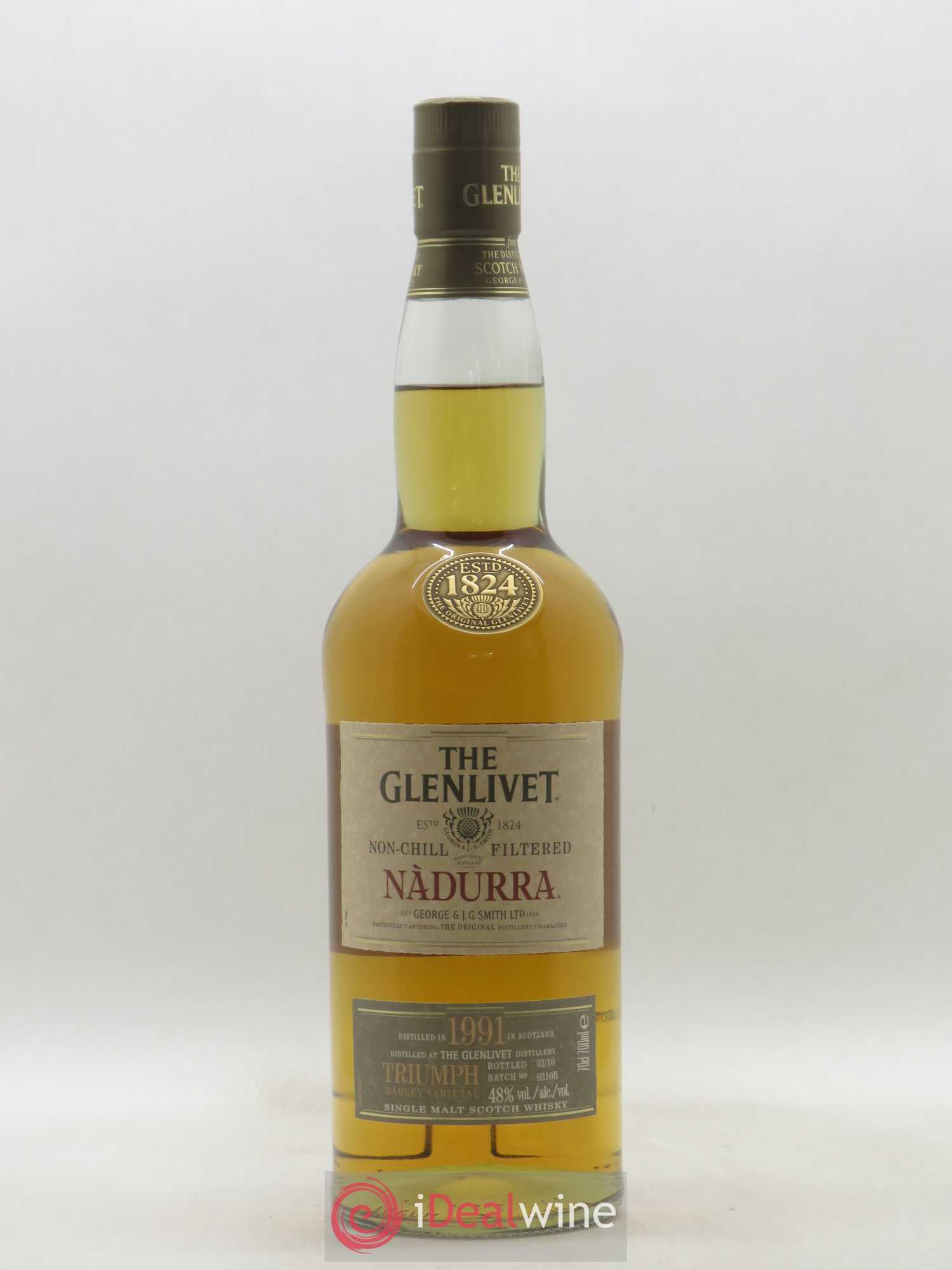 Whisky The Glenlivet Nadurra Vintage Edition Batch N°0310B Bottled 2010 1991 - Lot of 1 bottle - 1