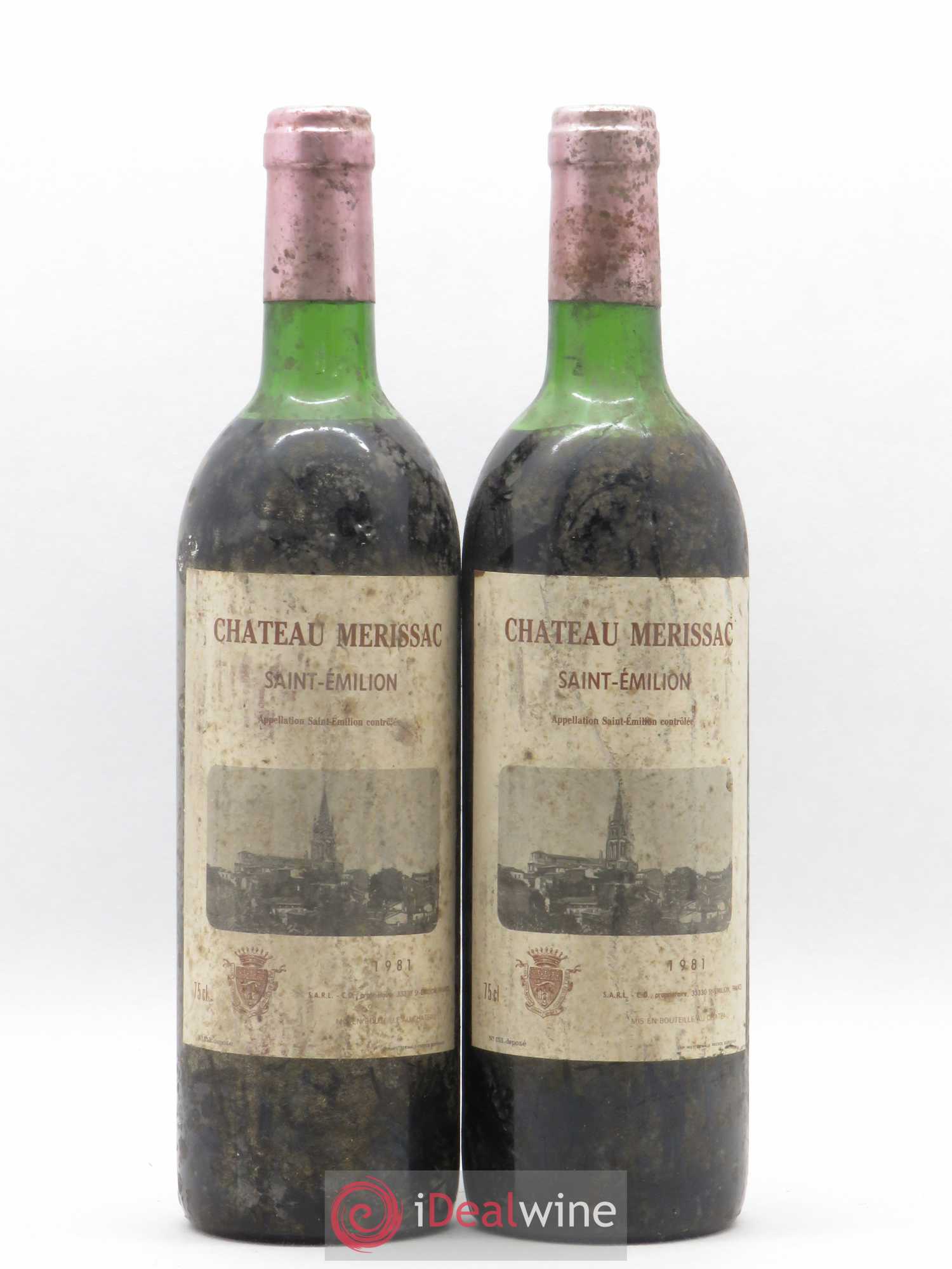 Saint-Émilion Chateau Merissac 1981 - Lot de 2 bouteilles - 0