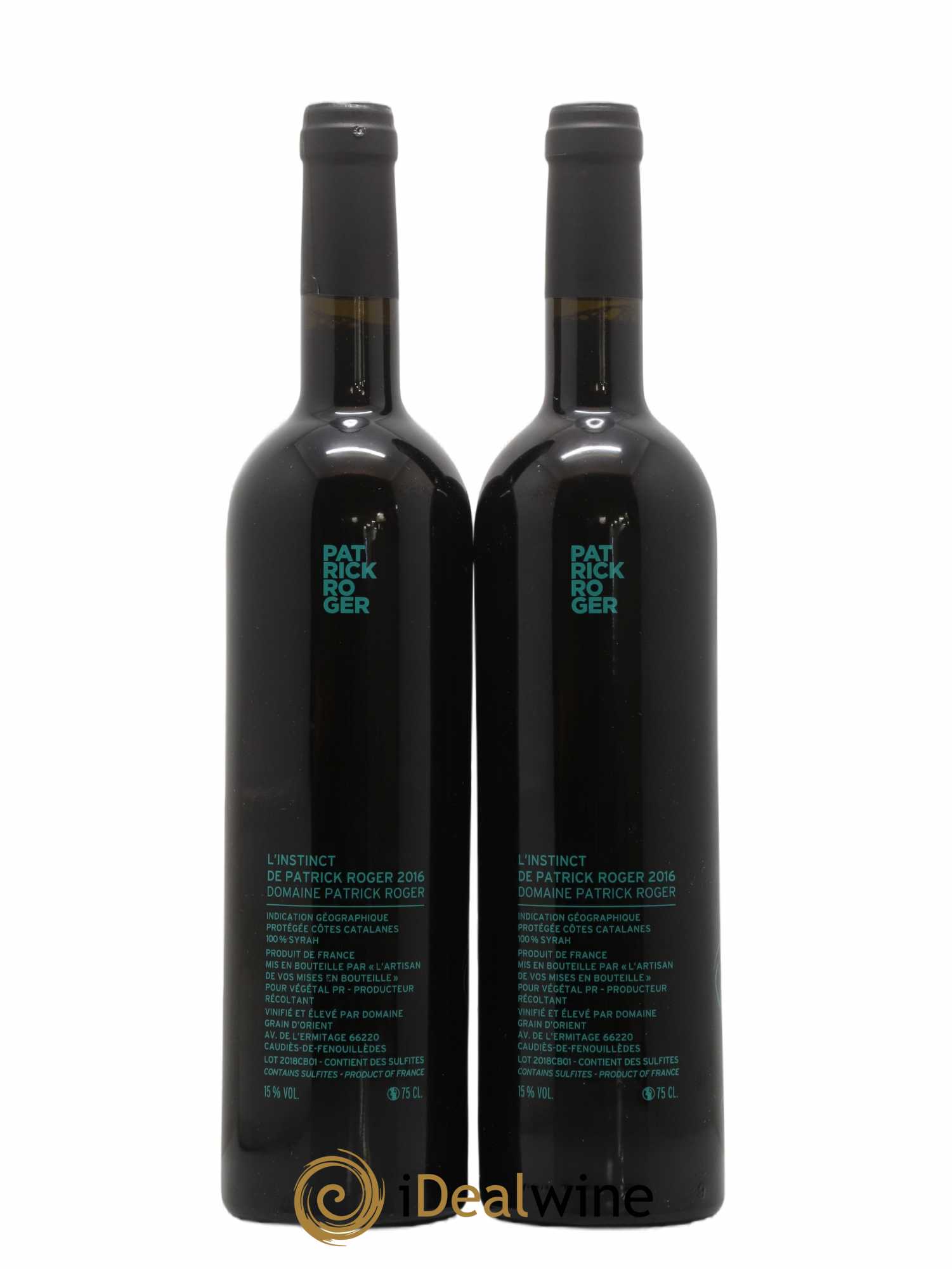IGP Côtes Catalanes (VDP des Côtes Catalanes) L'Instinct de Patrick Roger Domaine Patrick Roger 2016 - Lot de 2 bouteilles - 1
