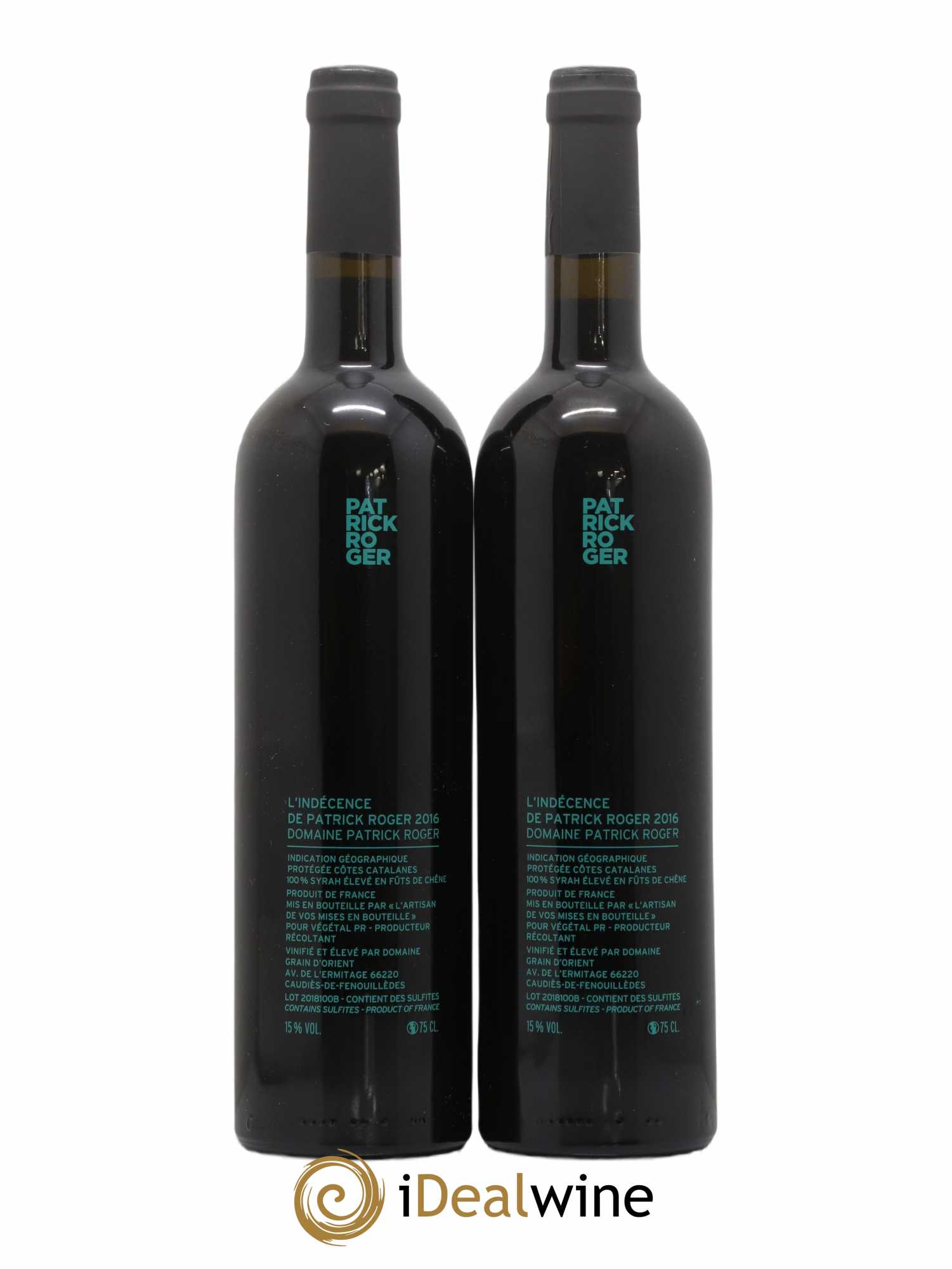 Côtes Catalanes (VDP des Côtes Catalanes) L'Indécence de Patrick Roger Domaine Patrick Roger 2016 - Lot de 2 bouteilles - 1