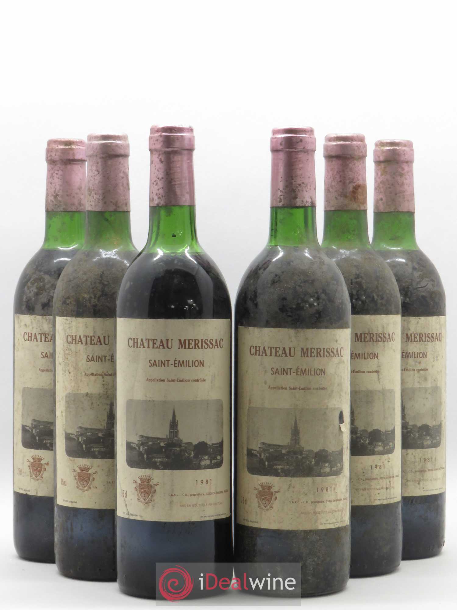 Saint-Émilion Chateau Merissac 1981 - Lot de 6 bouteilles - 0