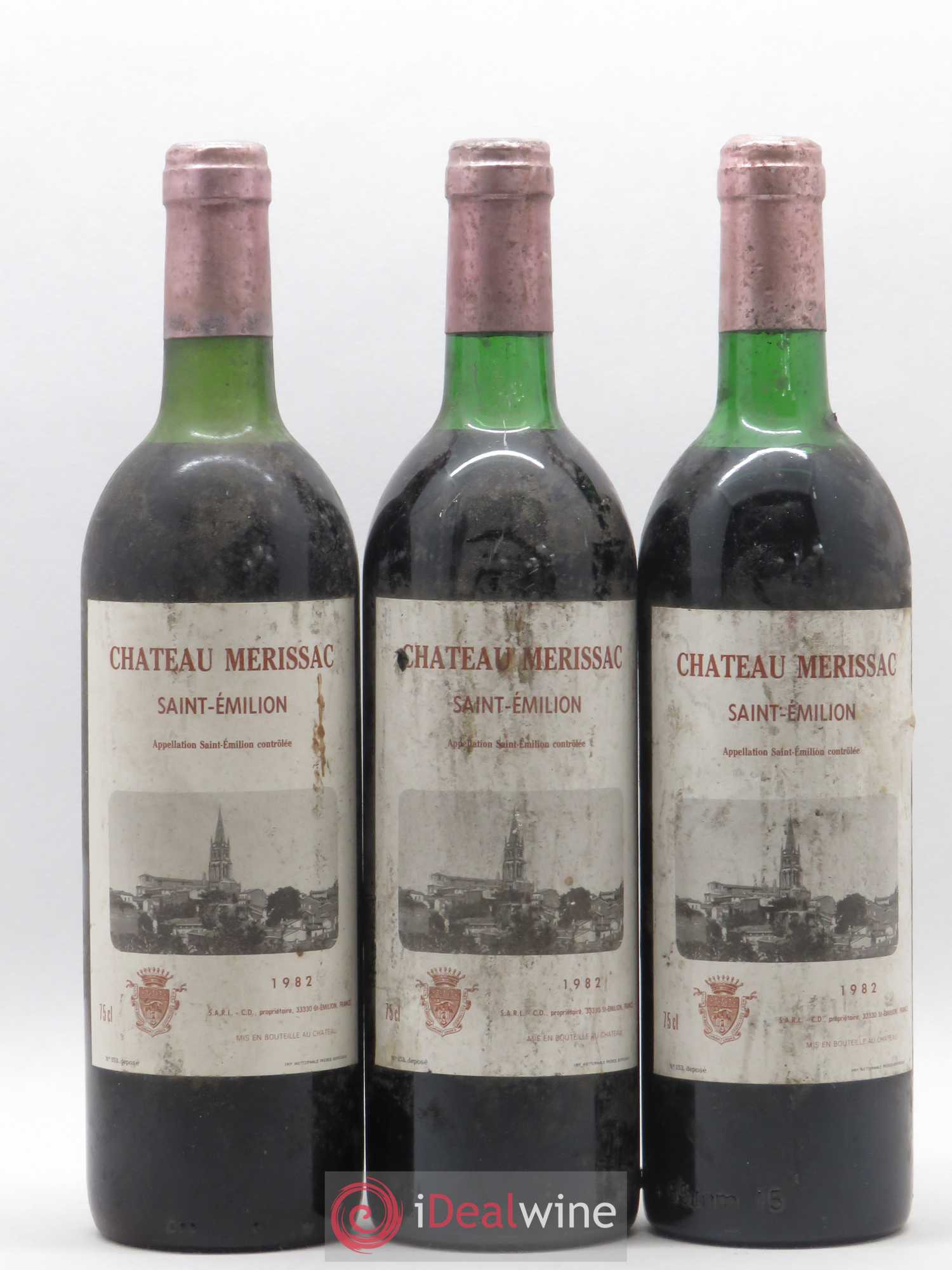 Saint-Émilion Chateau Merissac 1982 - Lot de 6 bouteilles - 1