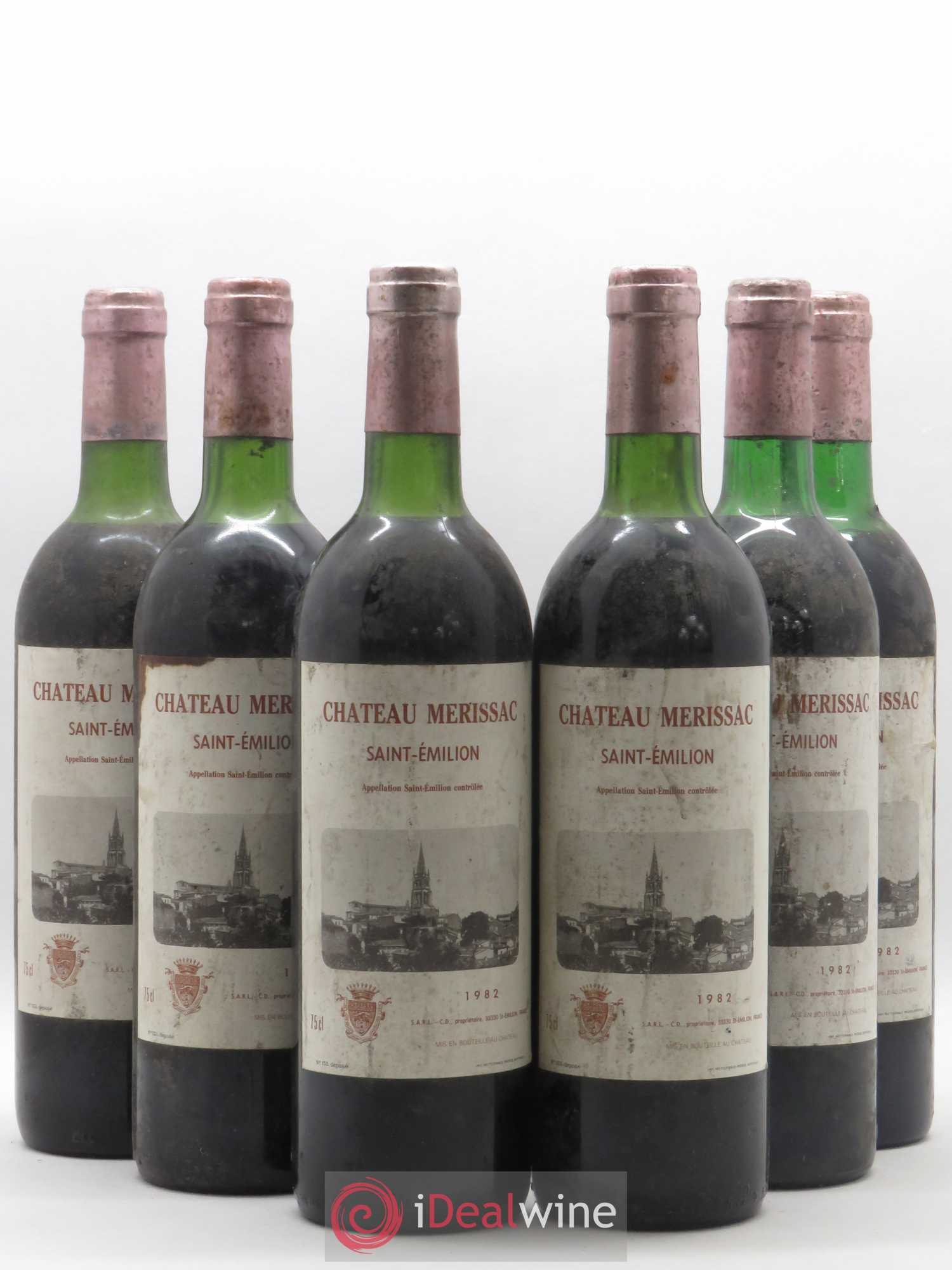 Saint-Émilion Chateau Merissac 1982 - Lot de 6 bouteilles - 0