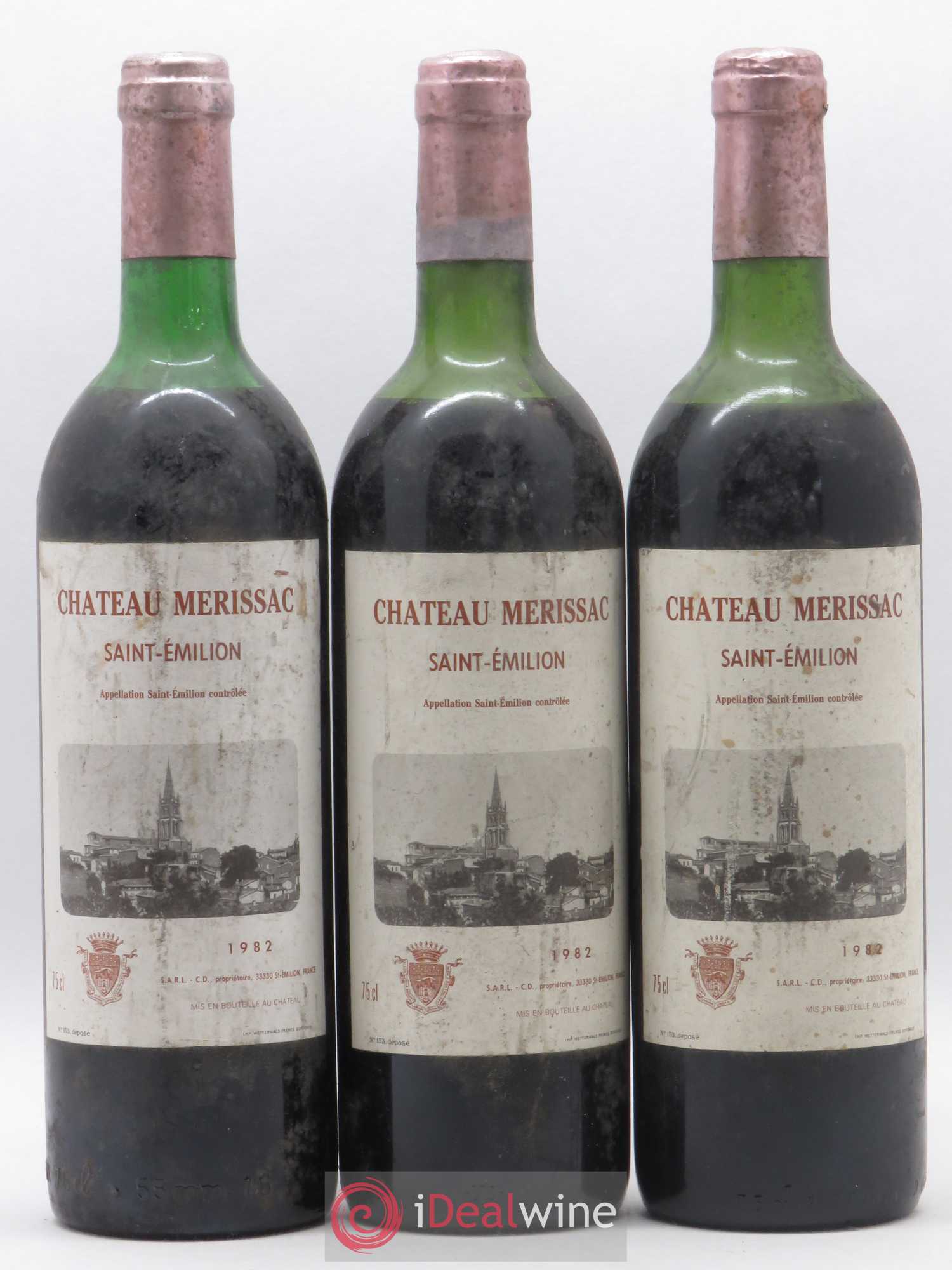 Saint-Émilion Chateau Merissac 1982 - Lot de 6 bouteilles - 1