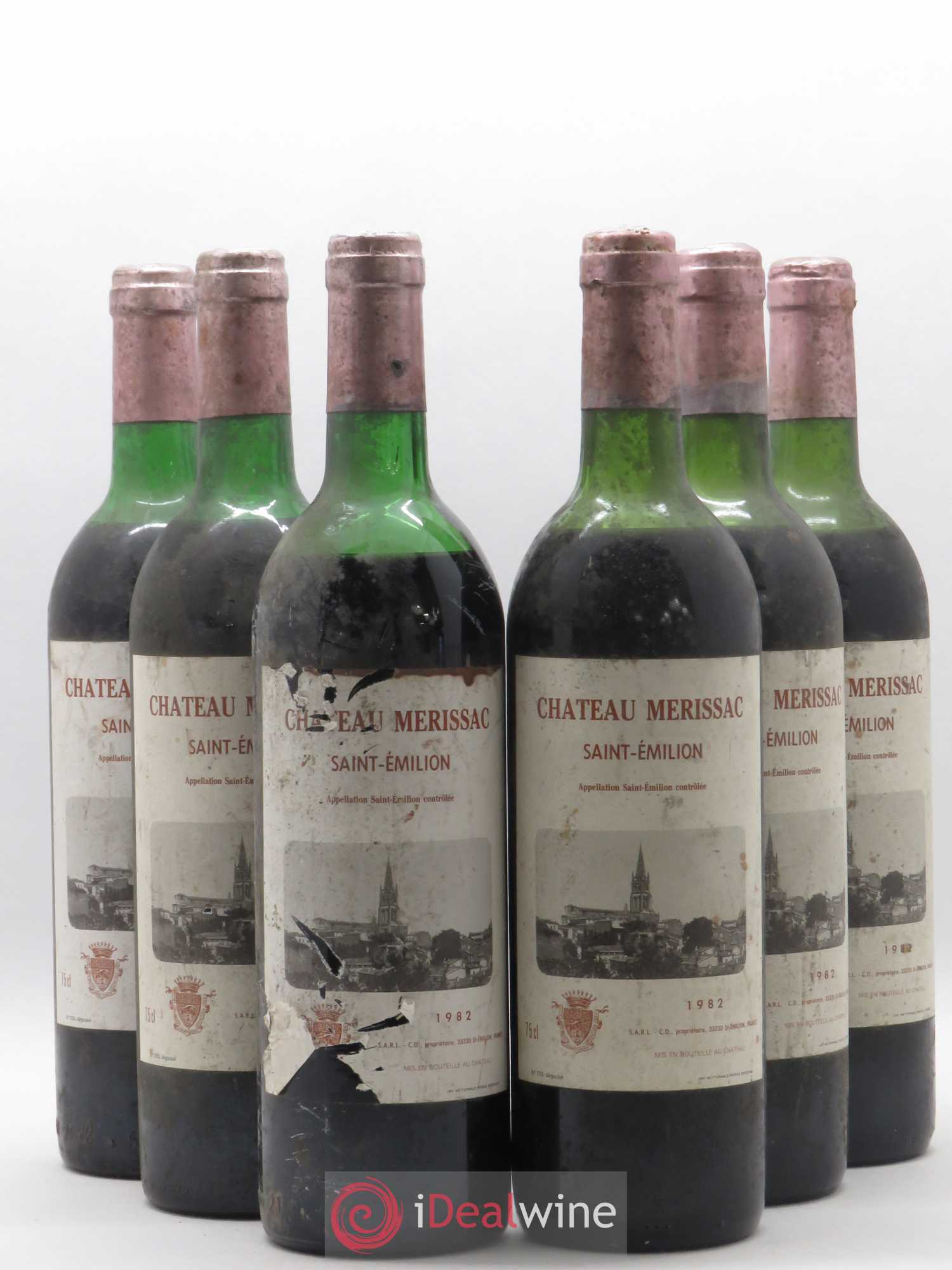 Saint-Émilion Chateau Merissac 1982 - Lot de 6 bouteilles - 0