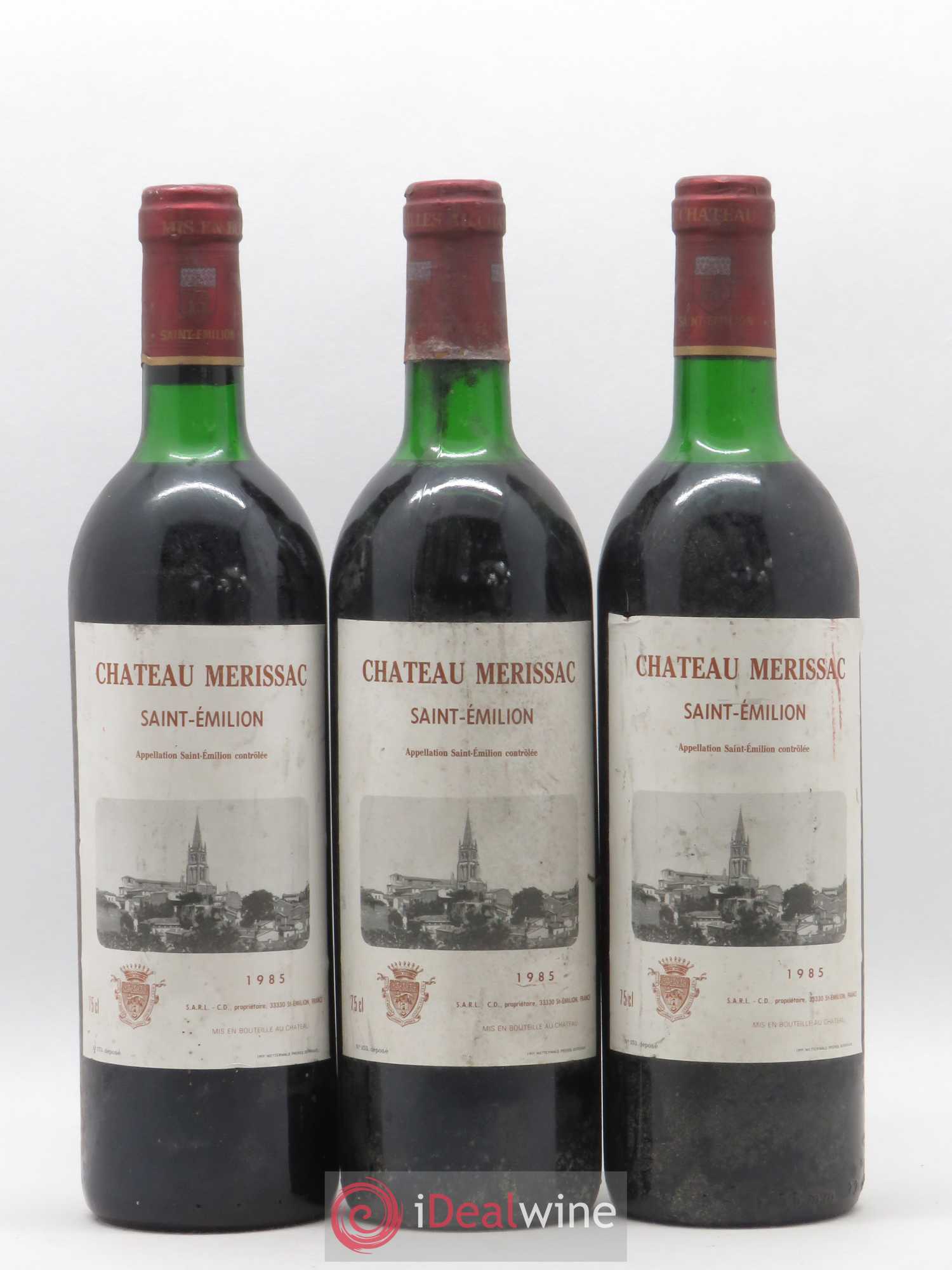 Saint-Émilion Chateau Merissac 1985 - Lot de 6 bouteilles - 1