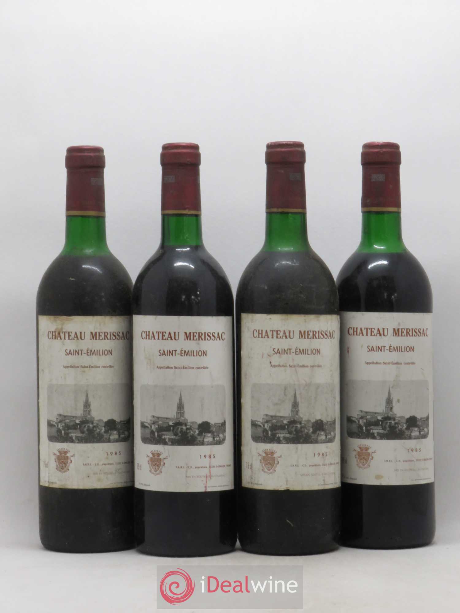 Saint-Émilion Château Merissac 1985 - Lot de 4 bouteilles - 0