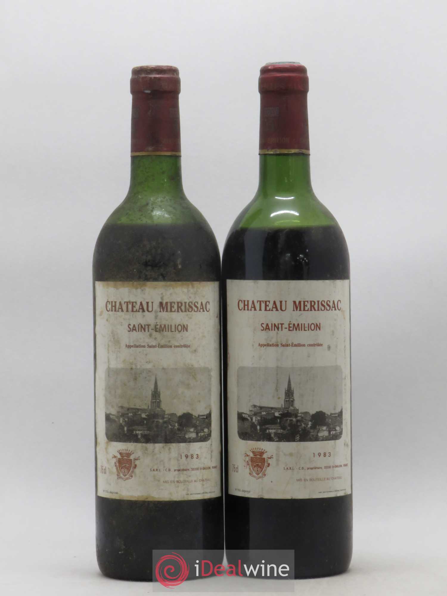 Saint-Émilion Château Merissac 1983 - Lot de 2 bouteilles - 0