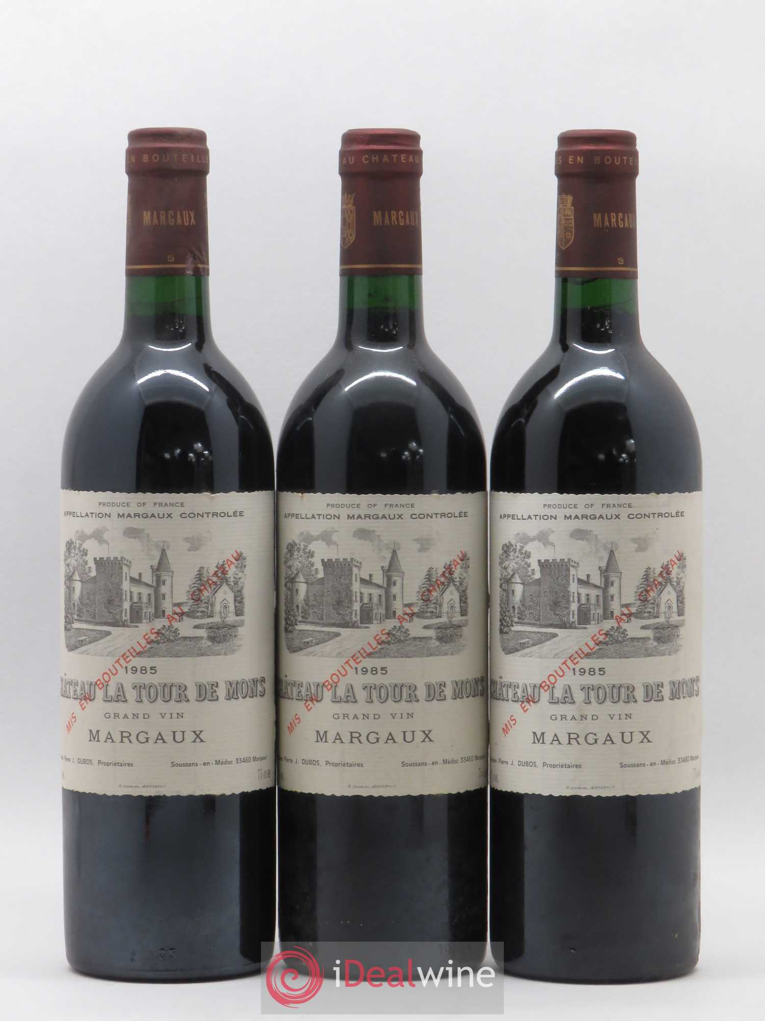 Château la Tour de Mons Cru Bourgeois 1985 - Lot de 6 bouteilles - 1