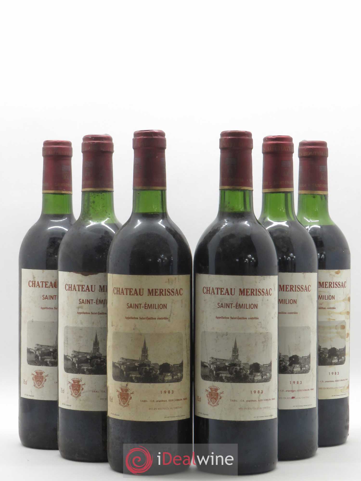 Saint-Émilion Chateau Merissac 1983 - Lot de 6 bouteilles - 0
