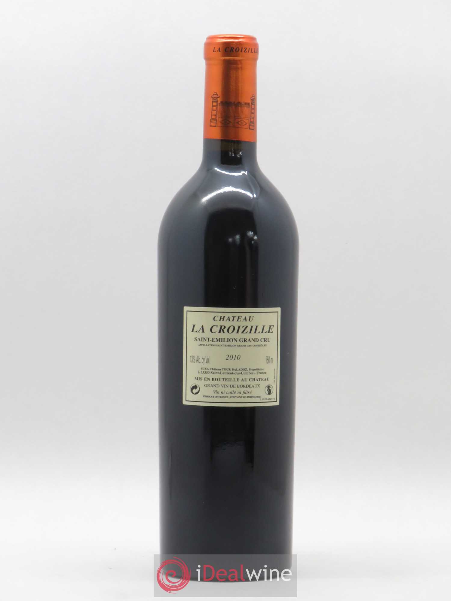 Saint-Émilion Grand Cru Château La Croizille 2010 - Lot de 1 bouteille - 1