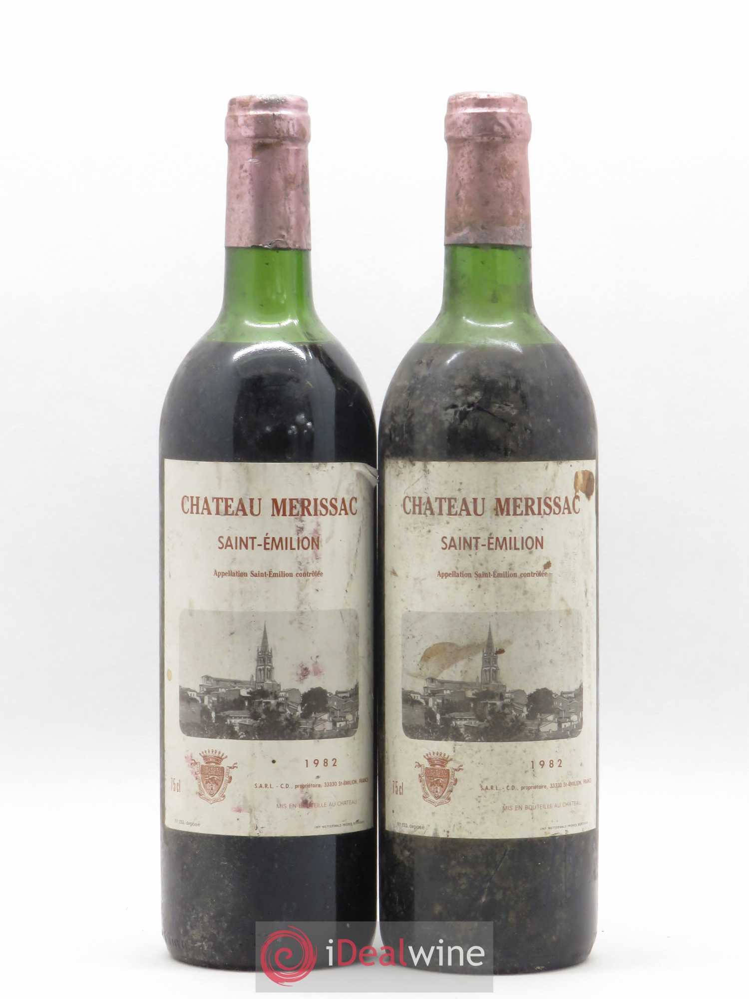 Saint-Émilion Chateau Merissac 1982 - Lot de 2 bouteilles - 0