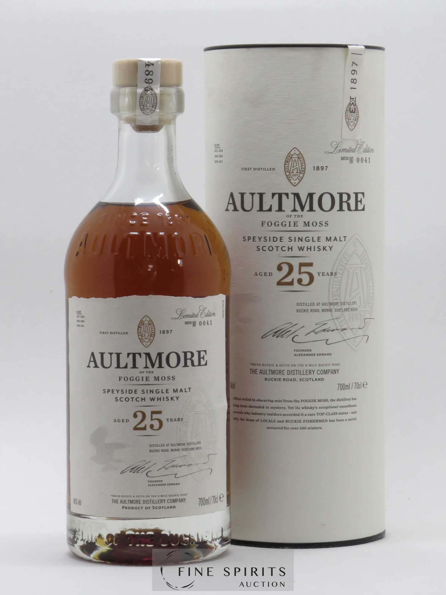 Aultmore 25 years Of. Foggie Moss Batch n° 0041 Limited Edition - Lot de 1 bouteille - 0