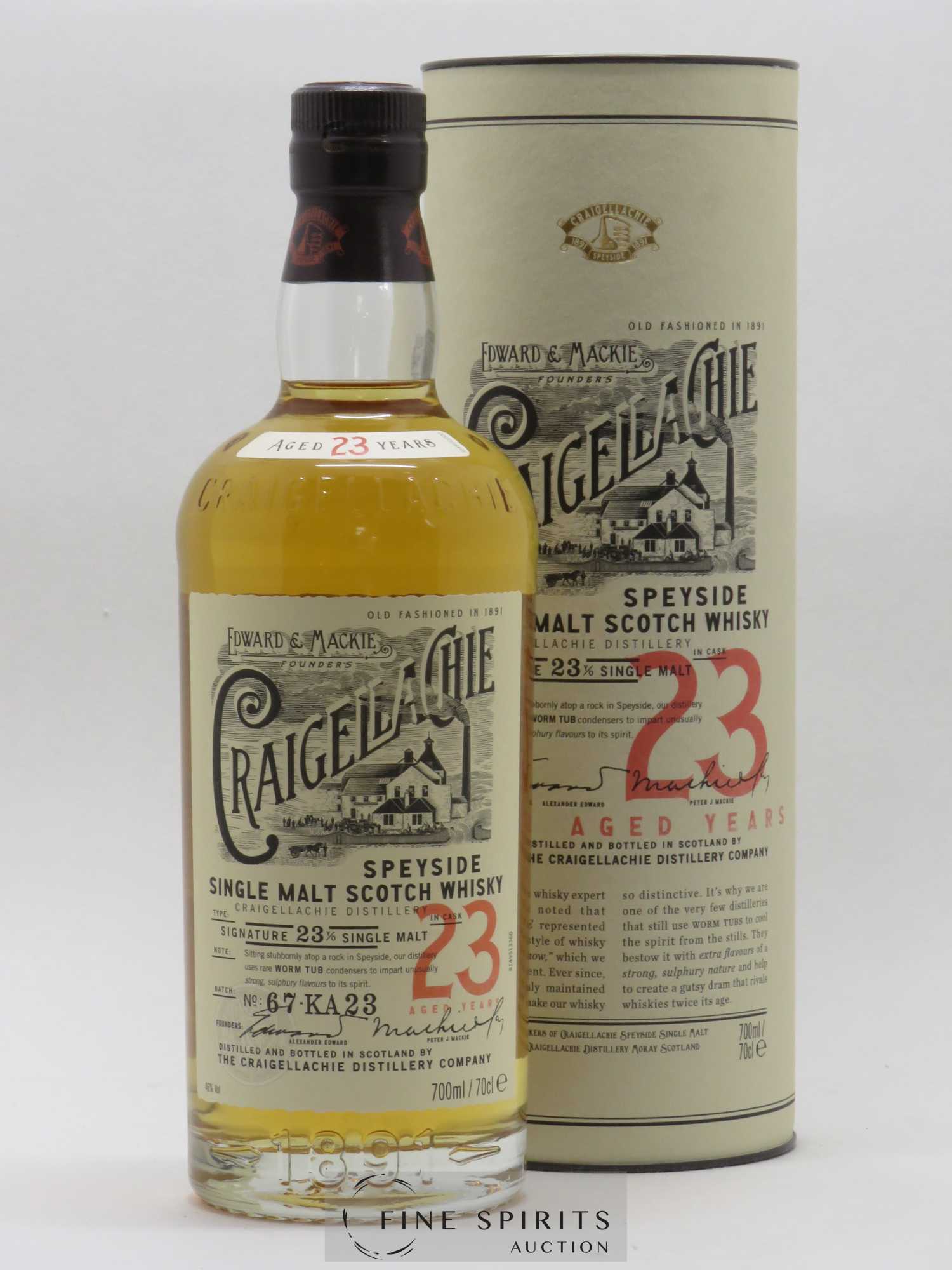 Craigellachie 23 years Of. Batch n° 67-KA23 Signature - Lot of 1 bottle - 0