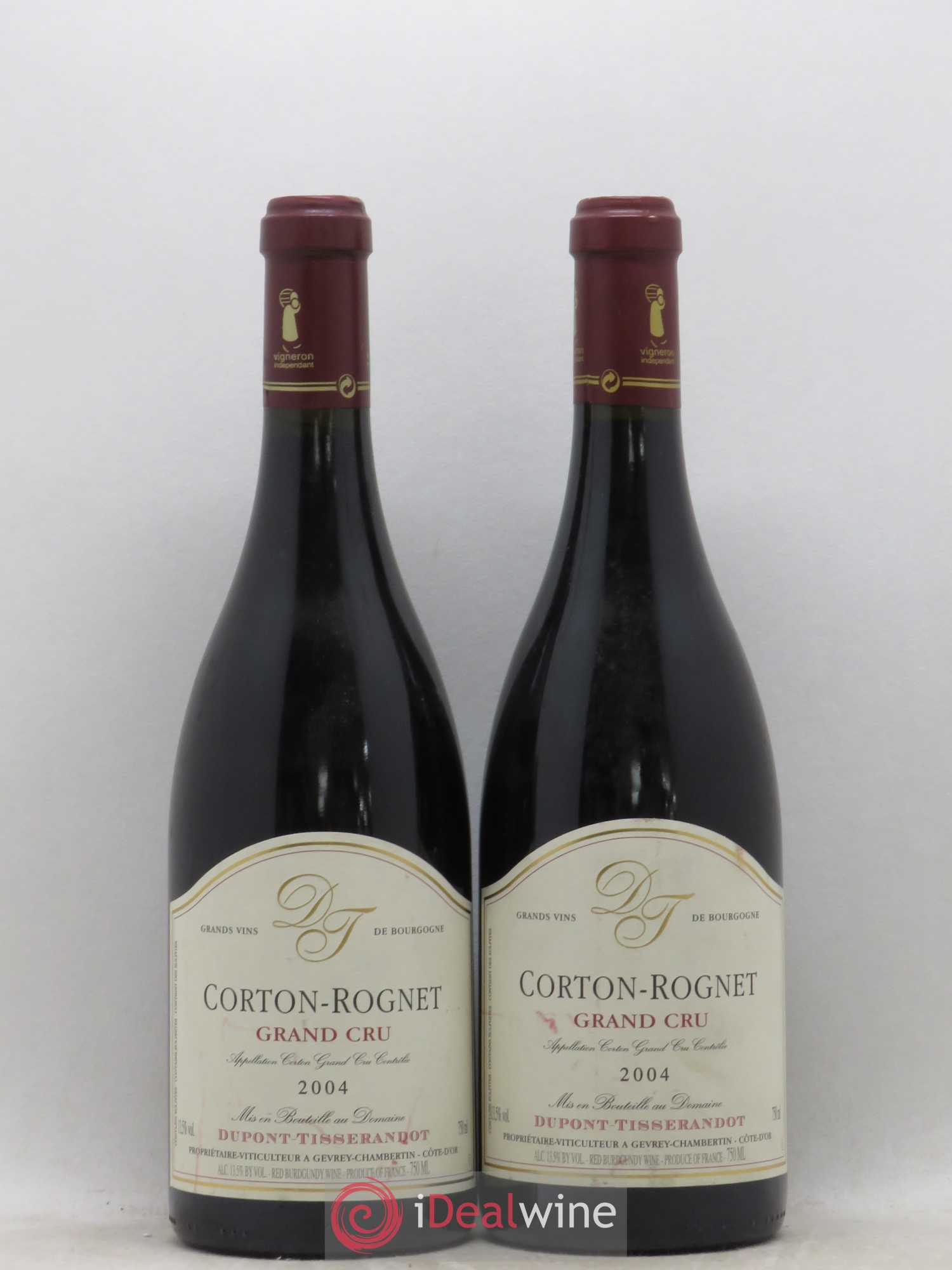 Corton Grand Cru Le Rognet Dupont-Tisserandot (Domaine) 2004 - Lot de 2 bouteilles - 0