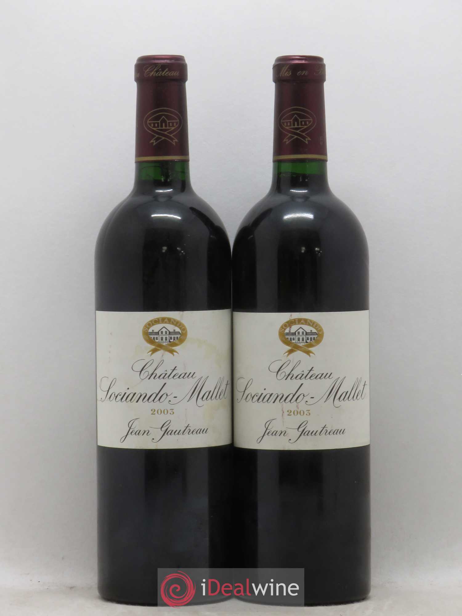 Château Sociando Mallet 2003 - Lot de 2 bouteilles - 0