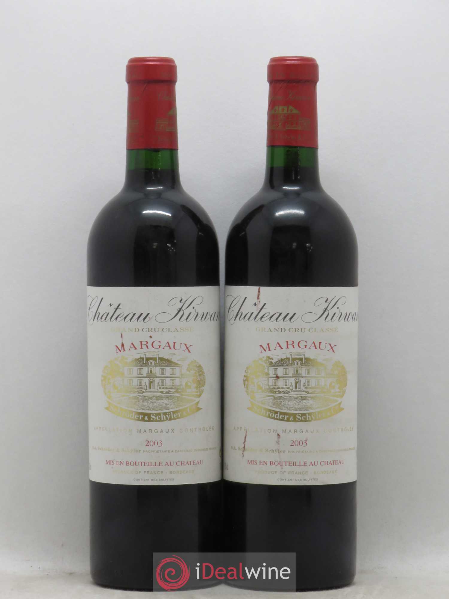 Château Kirwan 3ème Grand Cru Classé 2003 - Lot de 2 bouteilles - 0