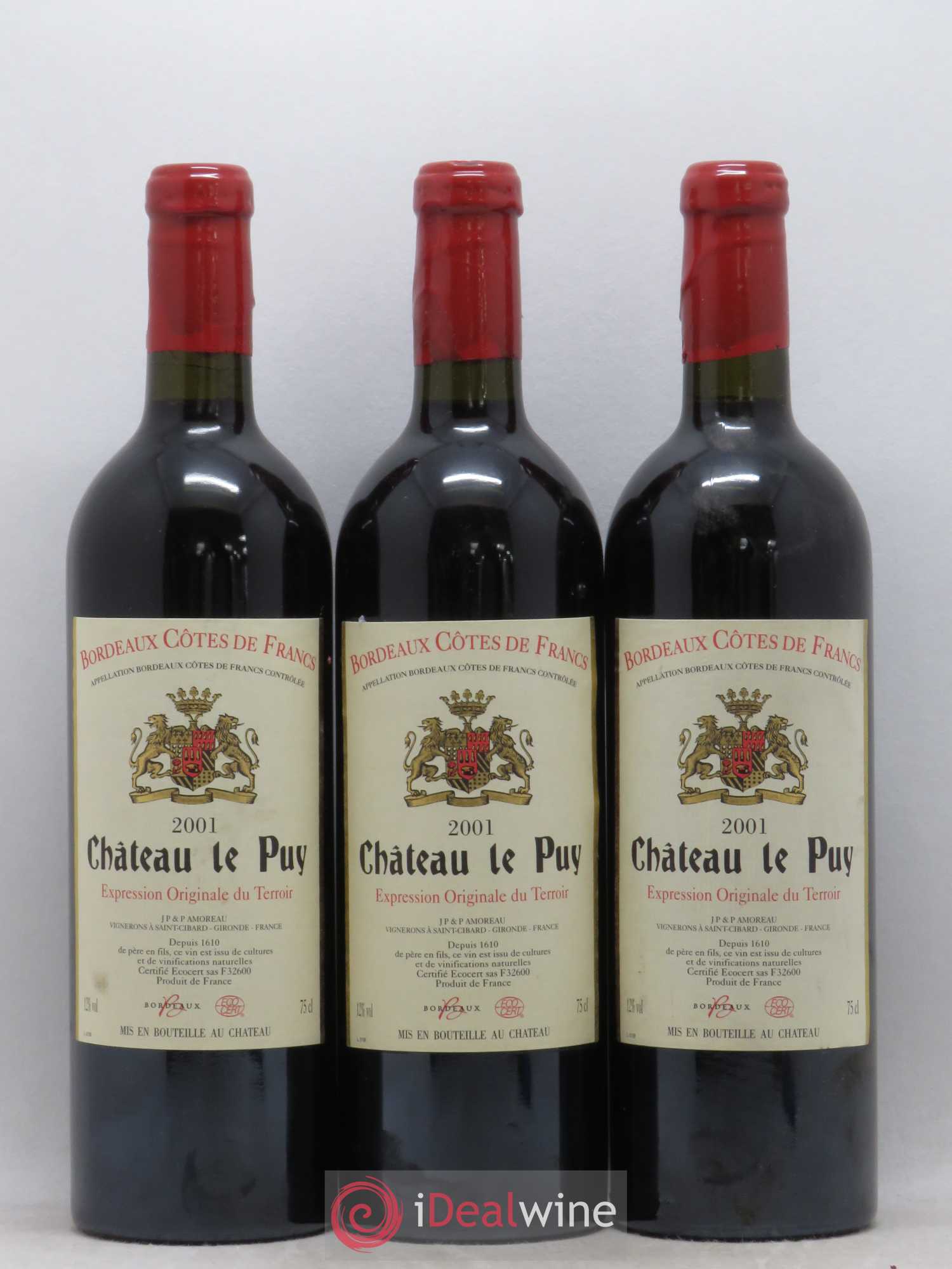Château Le Puy 2001 - Lot de 3 bouteilles - 0
