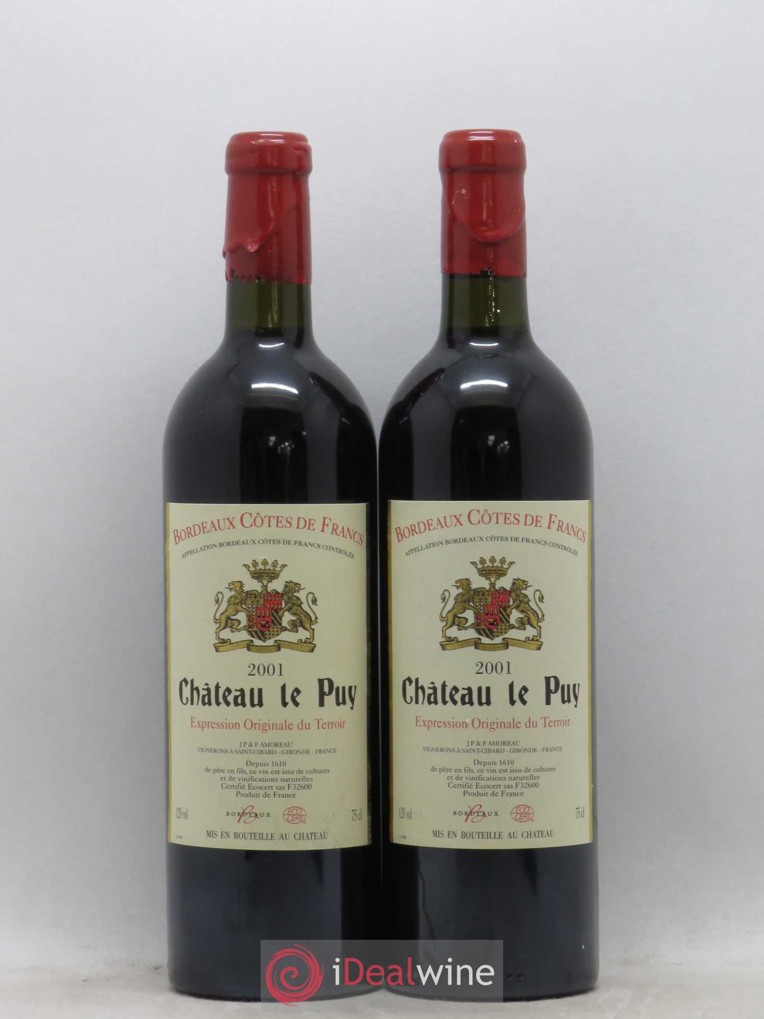Château Le Puy 2001 - Lot de 2 bouteilles - 0