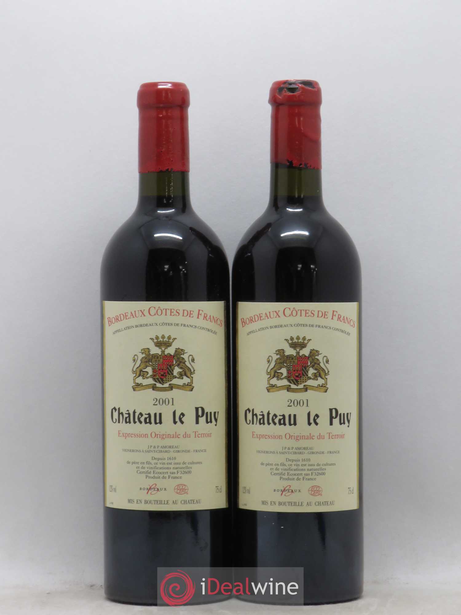 Château Le Puy 2001 - Lot de 2 bouteilles - 0
