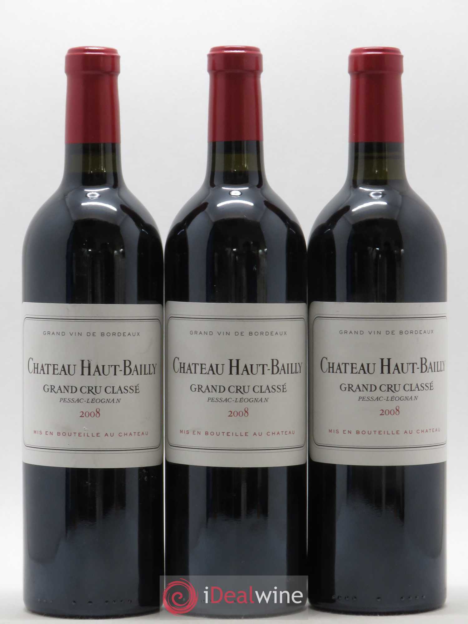 Château Haut-Bailly Cru Classé de Graves 2008 - Lot de 3 bouteilles - 0