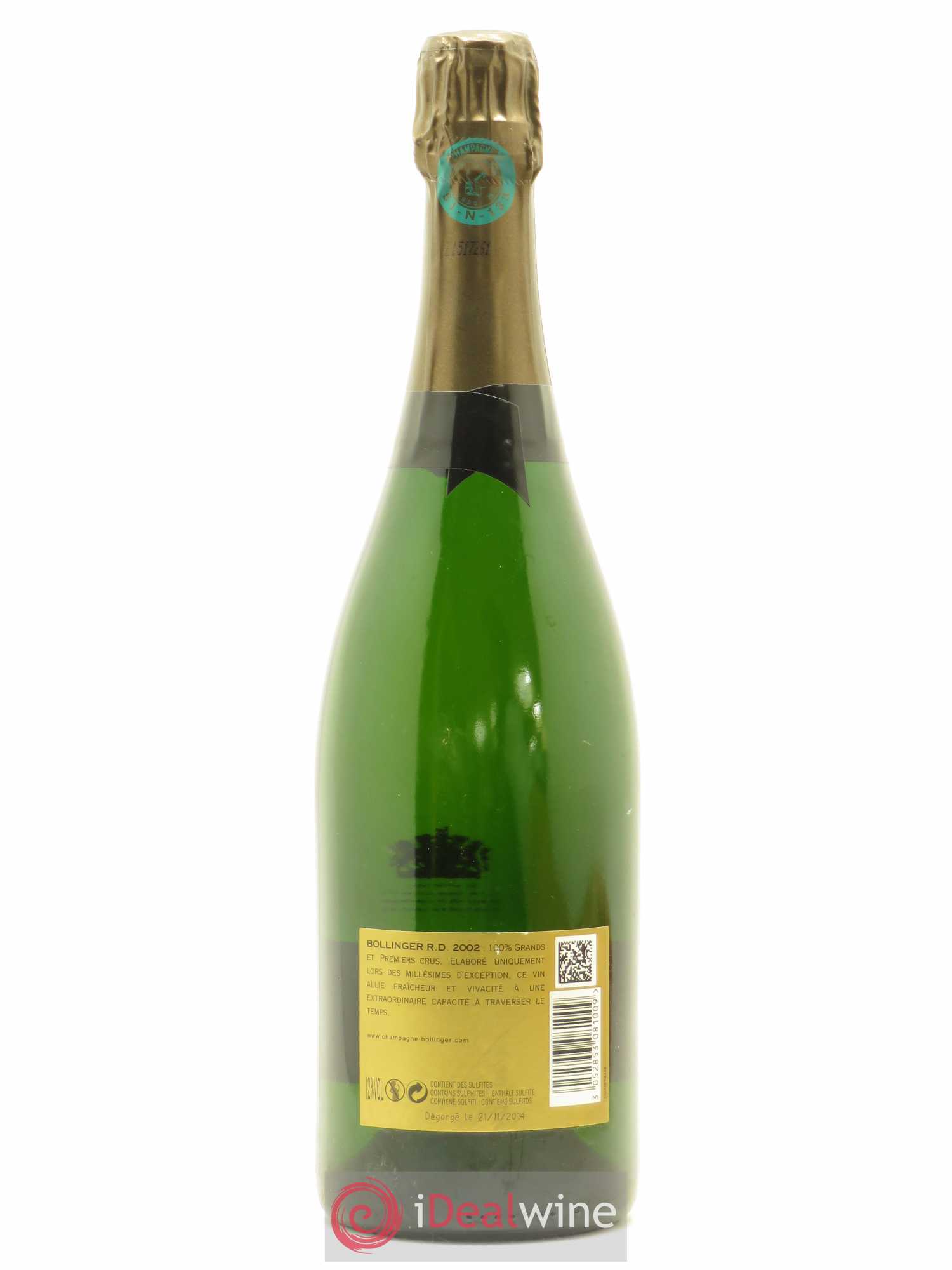 R.D. Extra-Brut Bollinger 2002 - Lot de 1 bouteille - 1