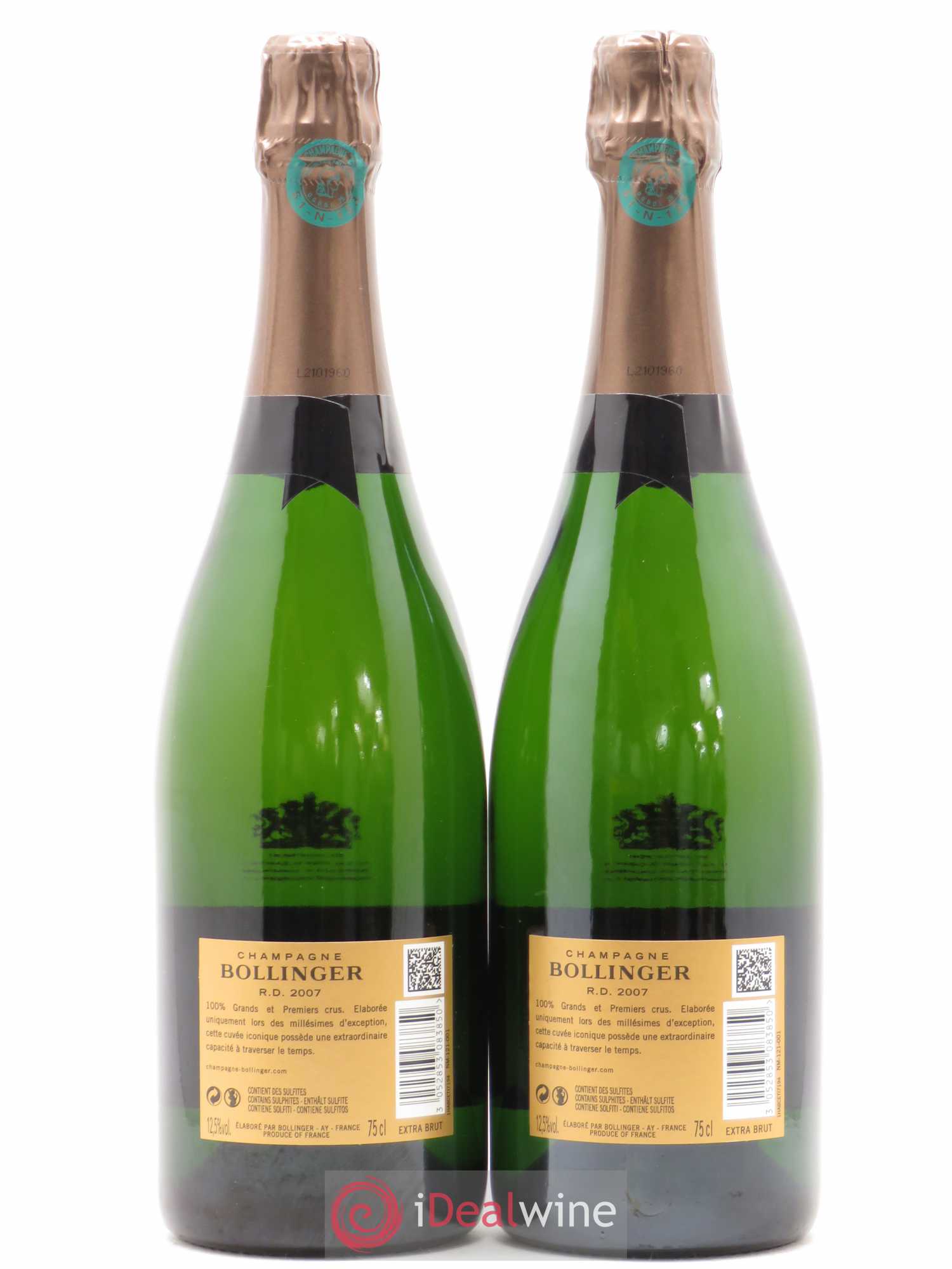 R.D. Extra-Brut Bollinger 2007 - Lot de 2 bouteilles - 1