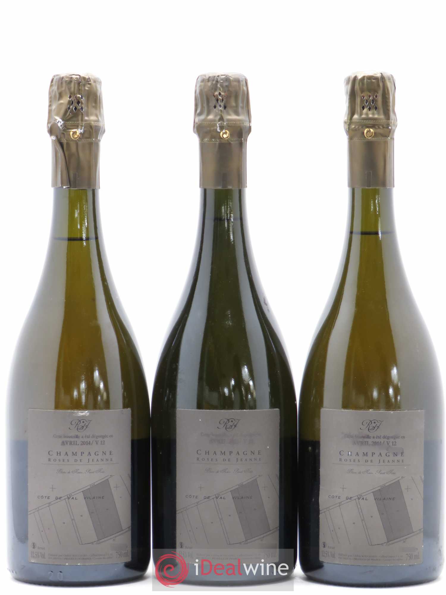 Roses de Jeanne Côte de Val Vilaine Blanc de Noirs Cédric Bouchard 2012 - Lot de 3 bouteilles - 1