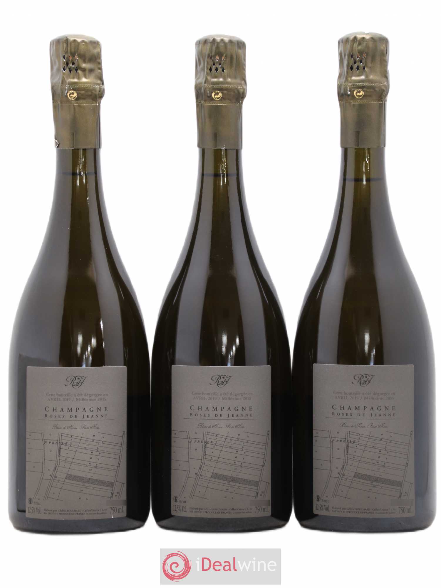 Roses de Jeanne Presle Blanc de Noirs Cédric Bouchard 2015 - Lot de 3 bouteilles - 1