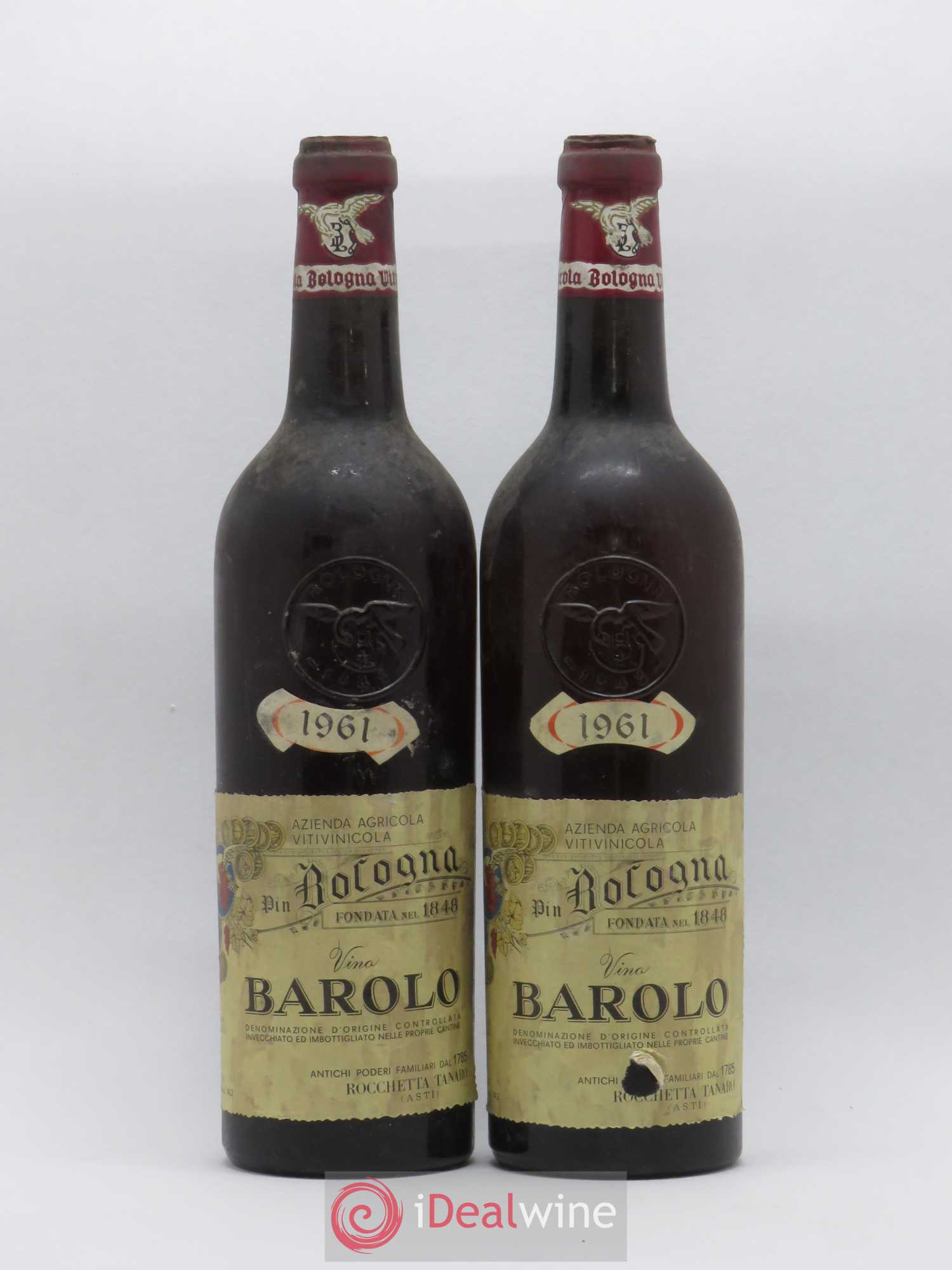 Barolo Pin Bologna Rocchetta Tanaro 1961 - Lot de 2 bouteilles - 0
