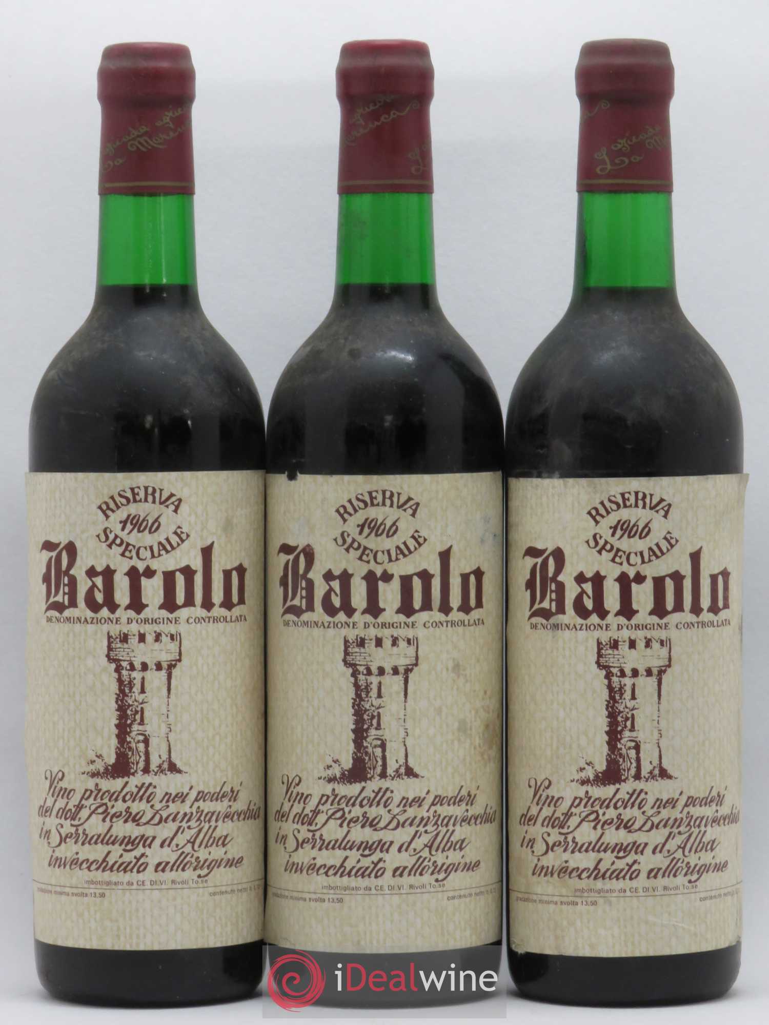 Barolo Riserva Speciale Lanzavecchia 1966 - Lot de 3 bouteilles - 0